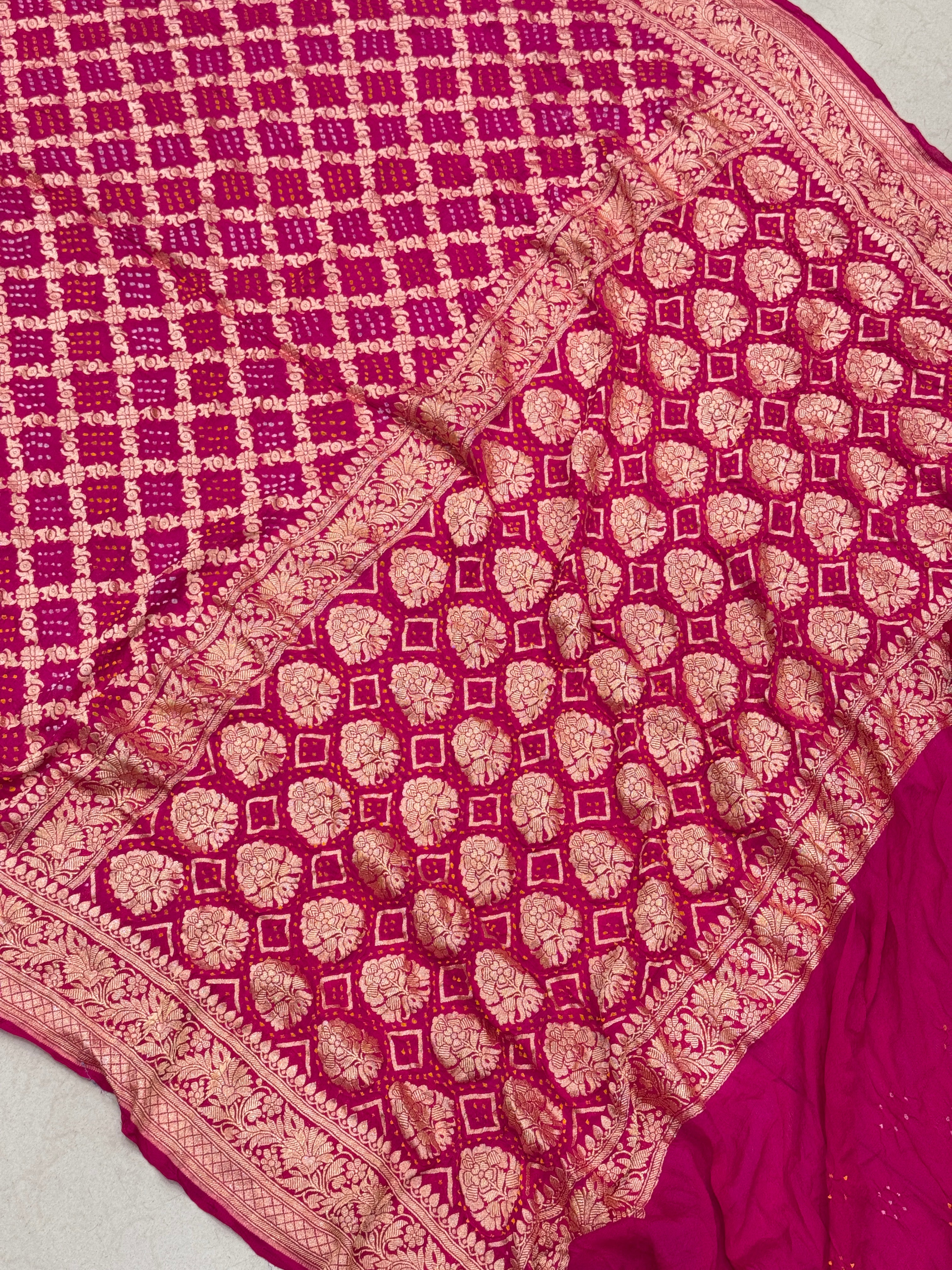 Rani Bandhej Bandhini Saree