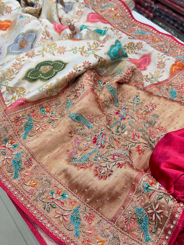 Banarasi Modal Rangkat Hand Embroidery Saree