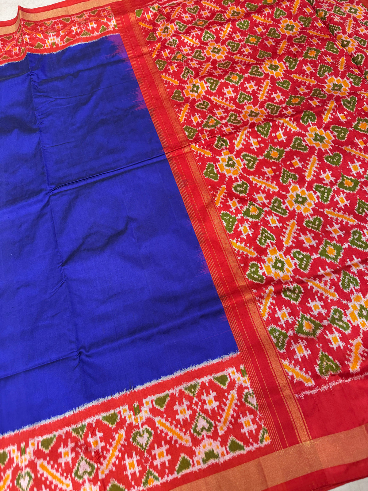 Royal Blue Ikkat Handloom Pure Silk Patola Saree
