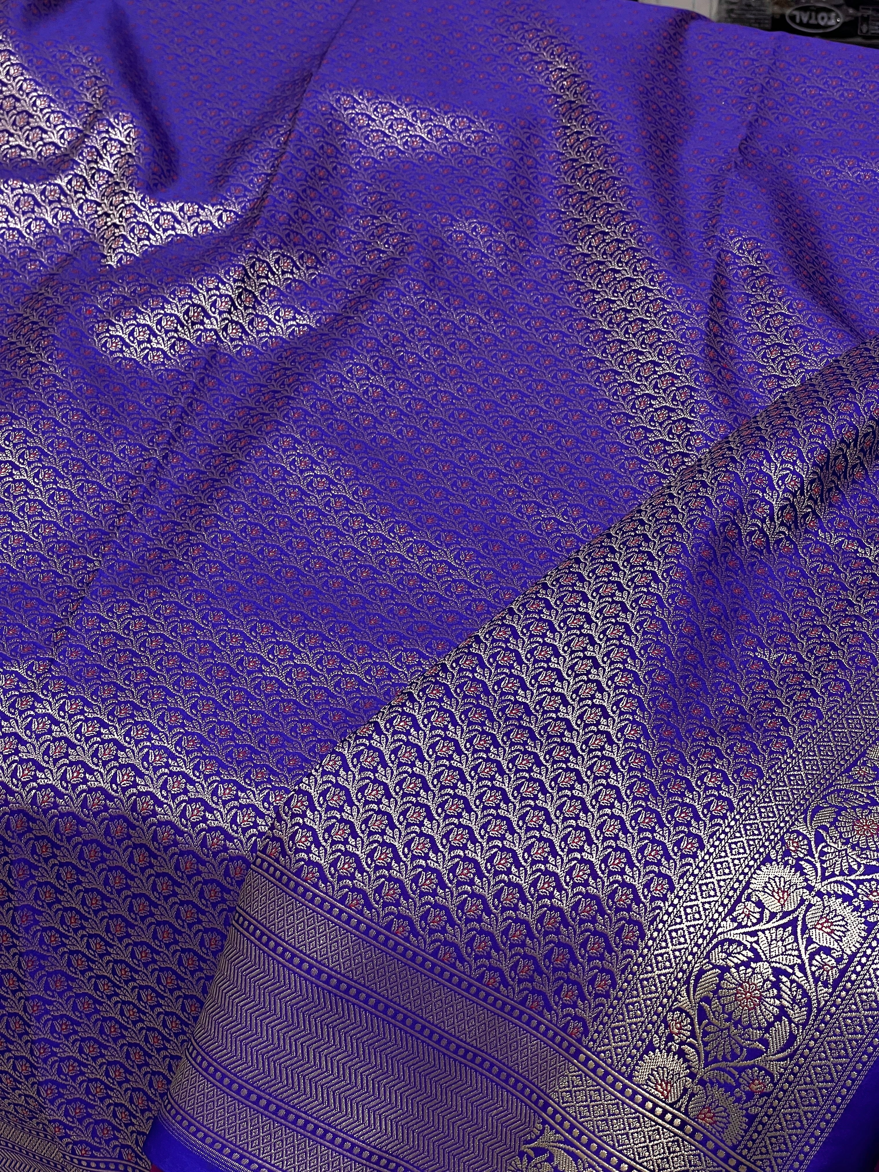 Purple Banarasi Jasmine Jaal Saree