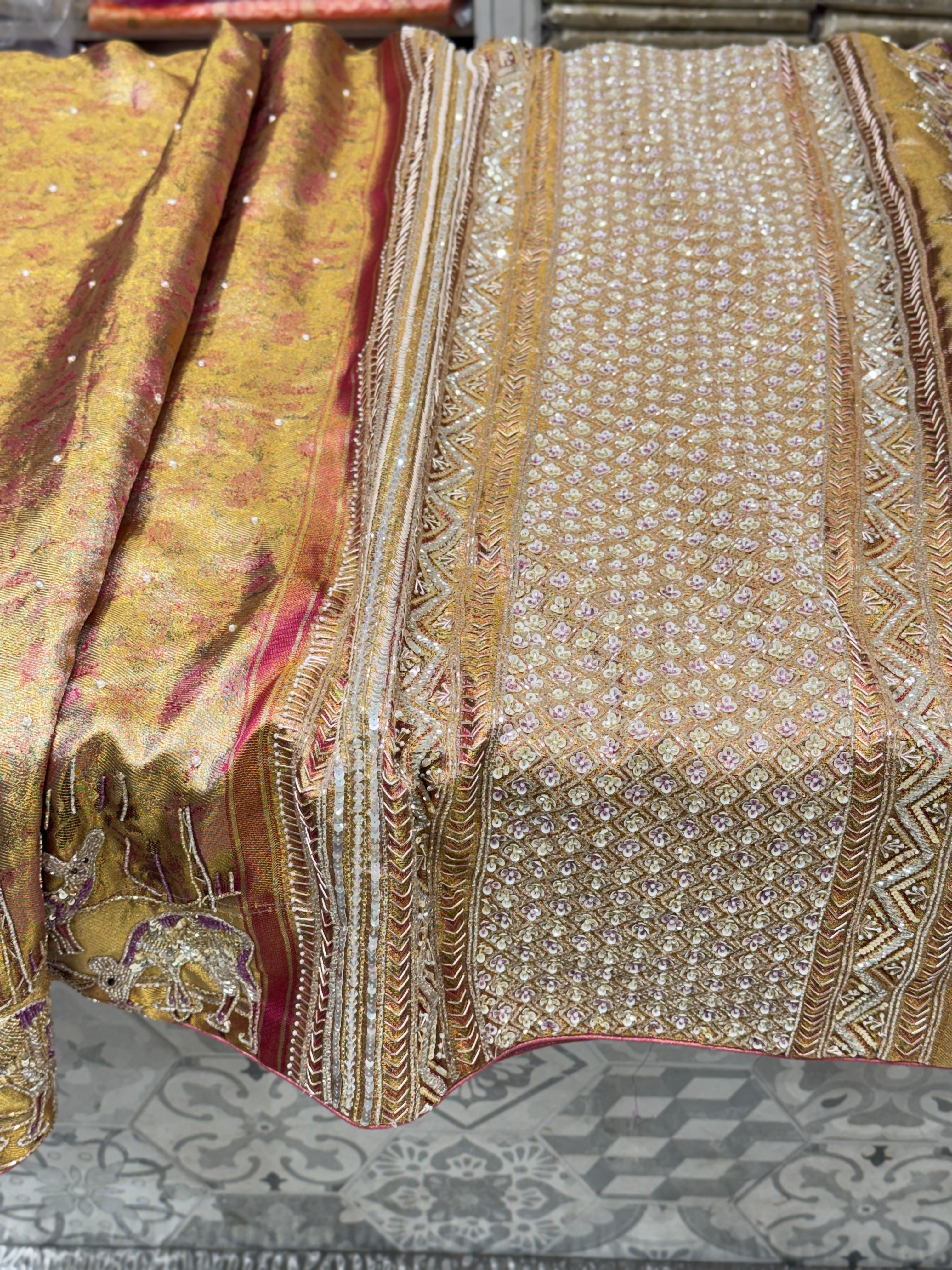 Kanjivaram Embroidery Hiraniya Edit Saree