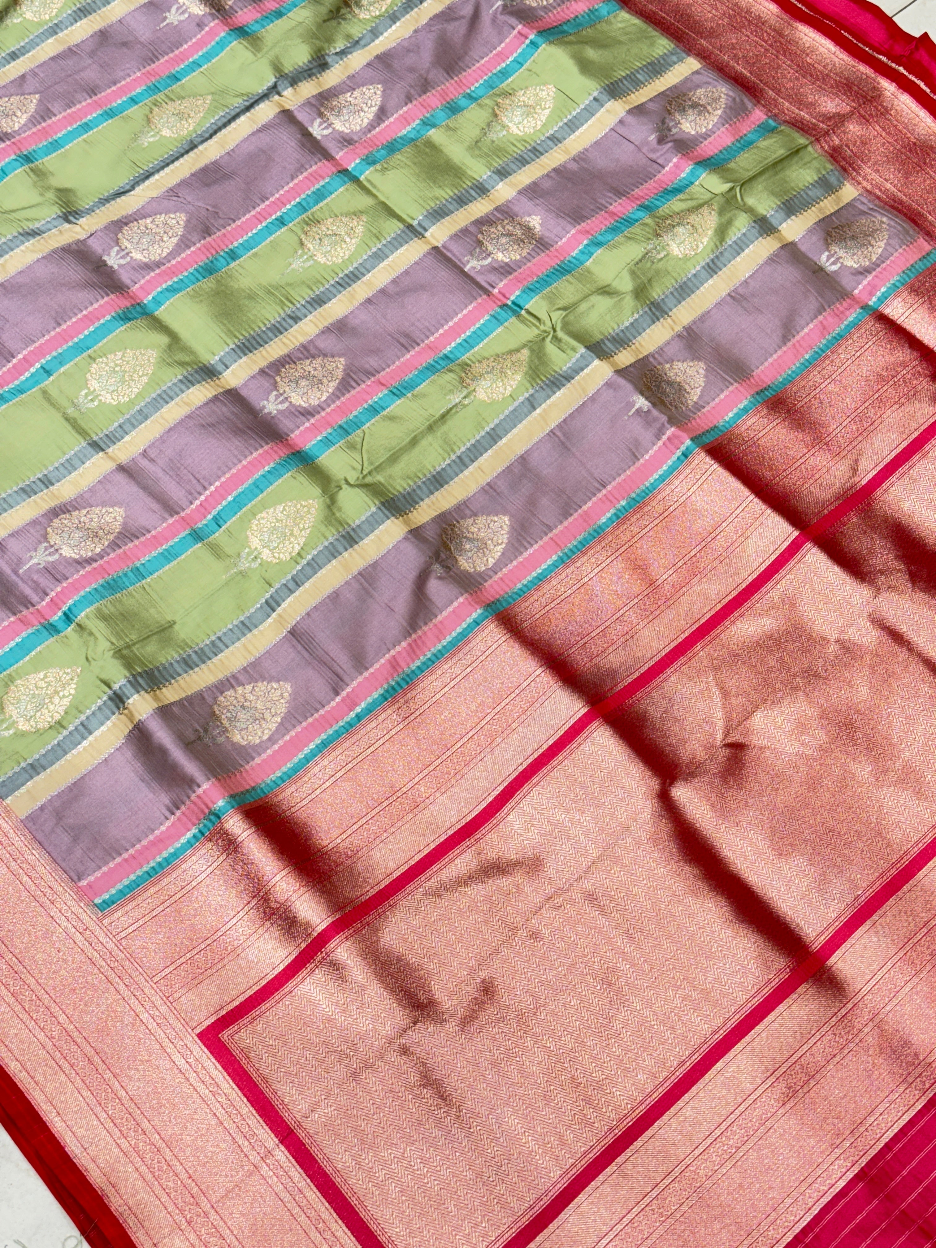 Multi Color Banarasi Silk Butta Saree