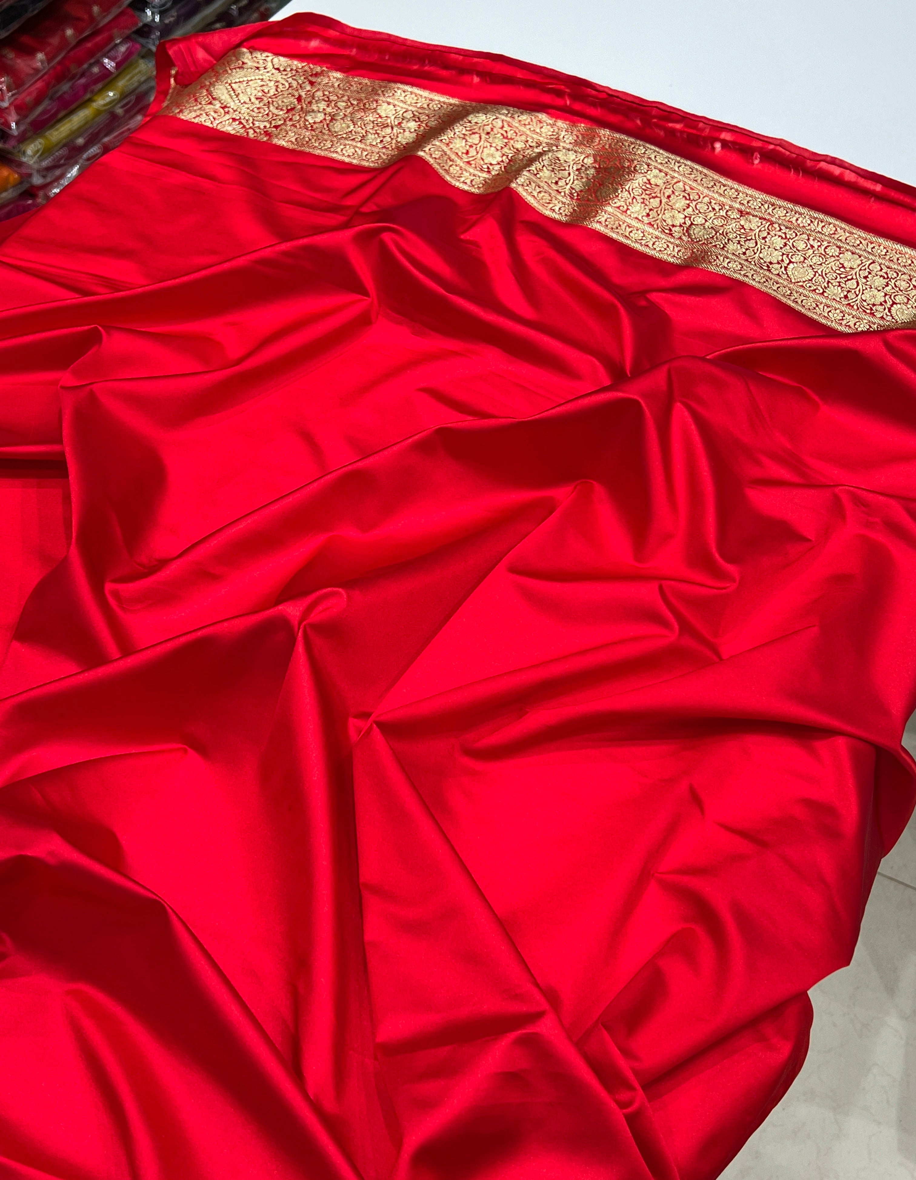 Red Banarasi Silk Butti Saree