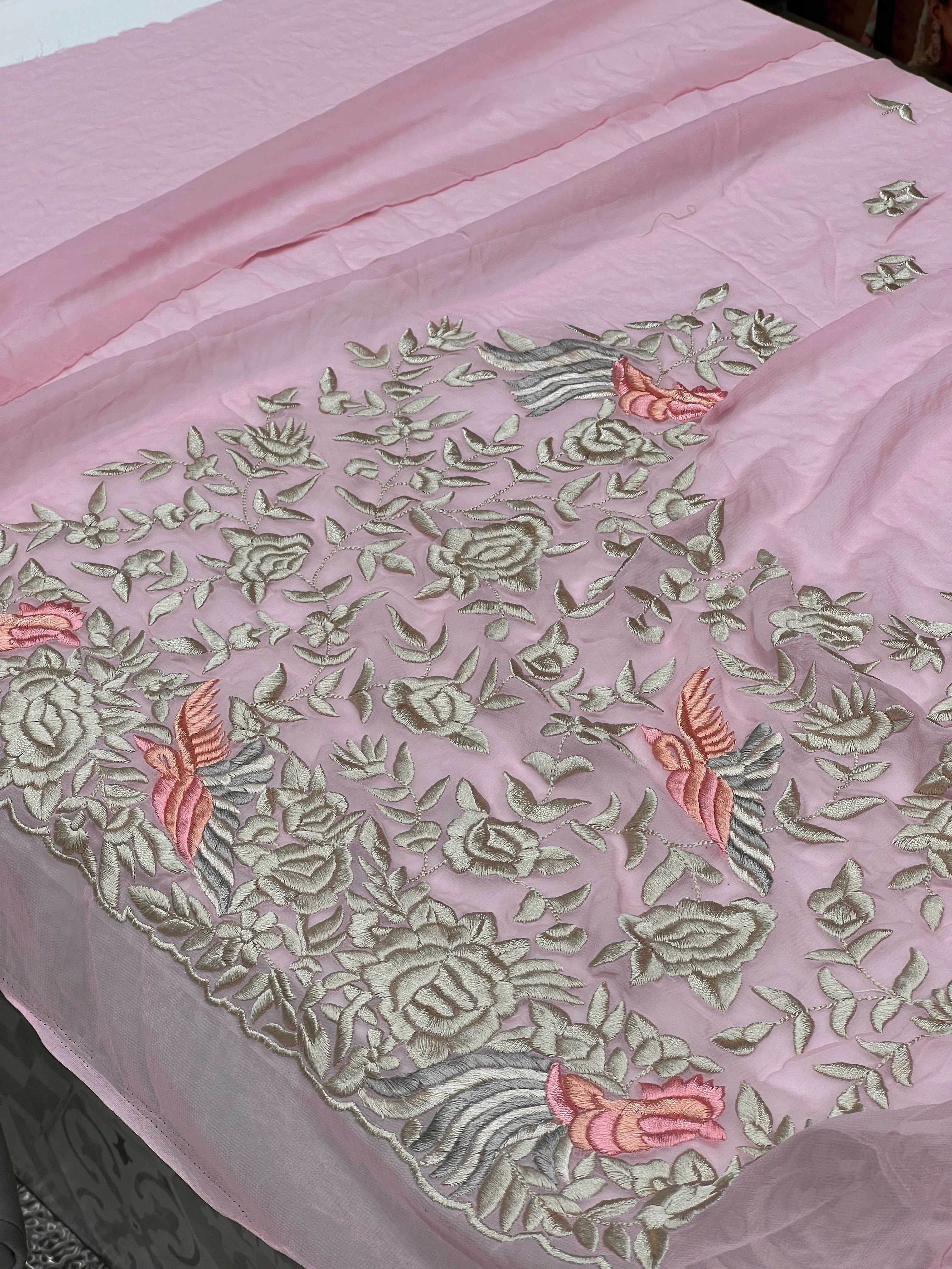 Pink Parsi Gara Saree