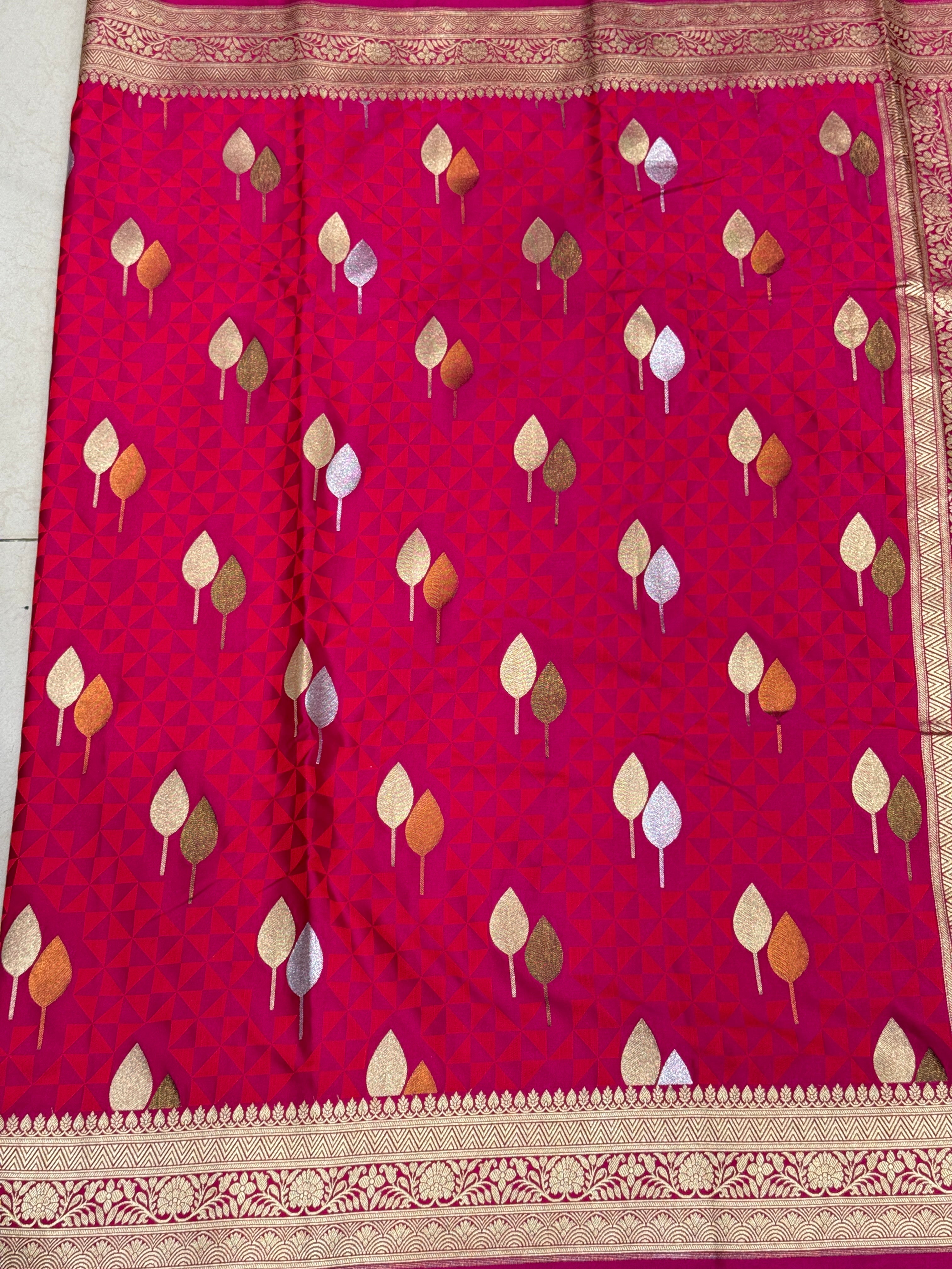 Rani Banarasi Silk Sliver Gold Butta Saree