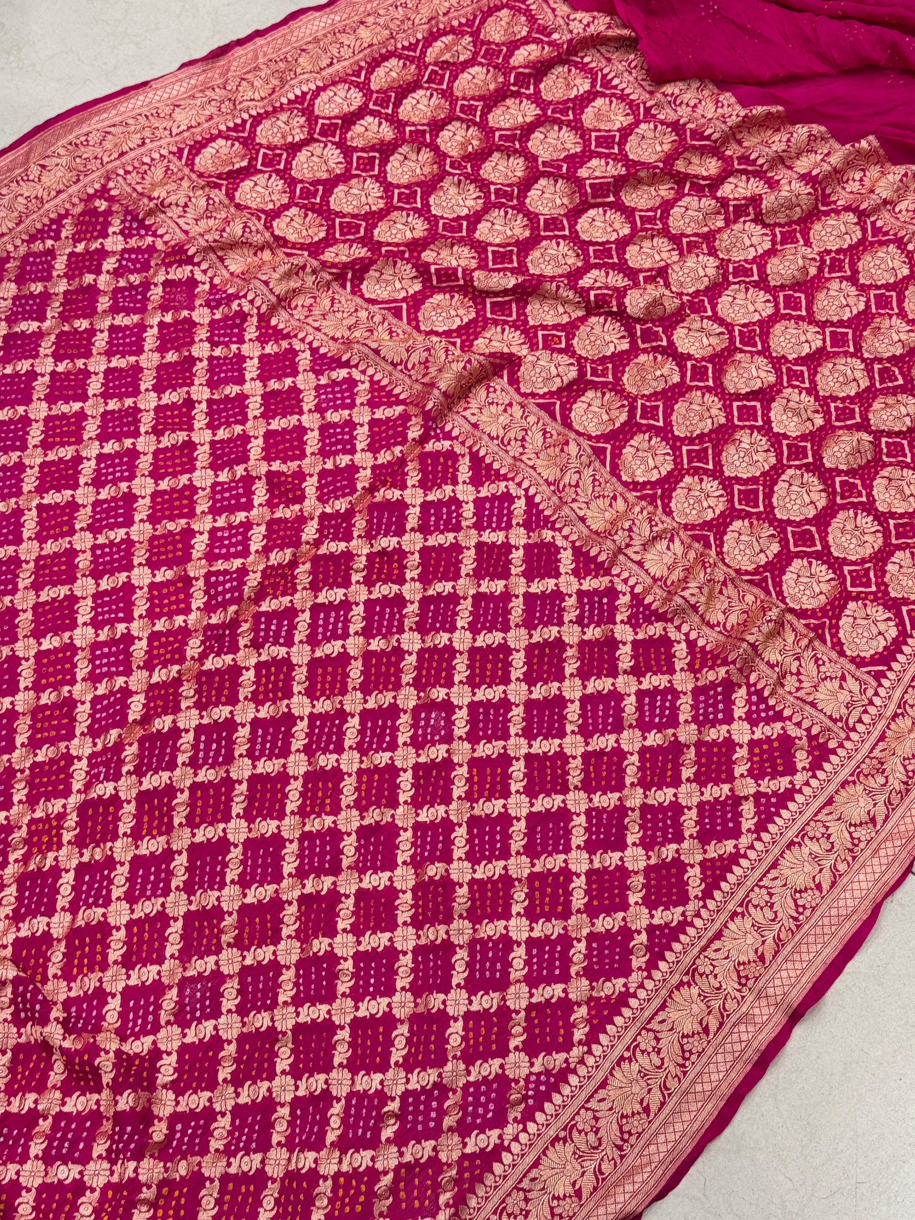 Rani Bandhej Bandhini Saree