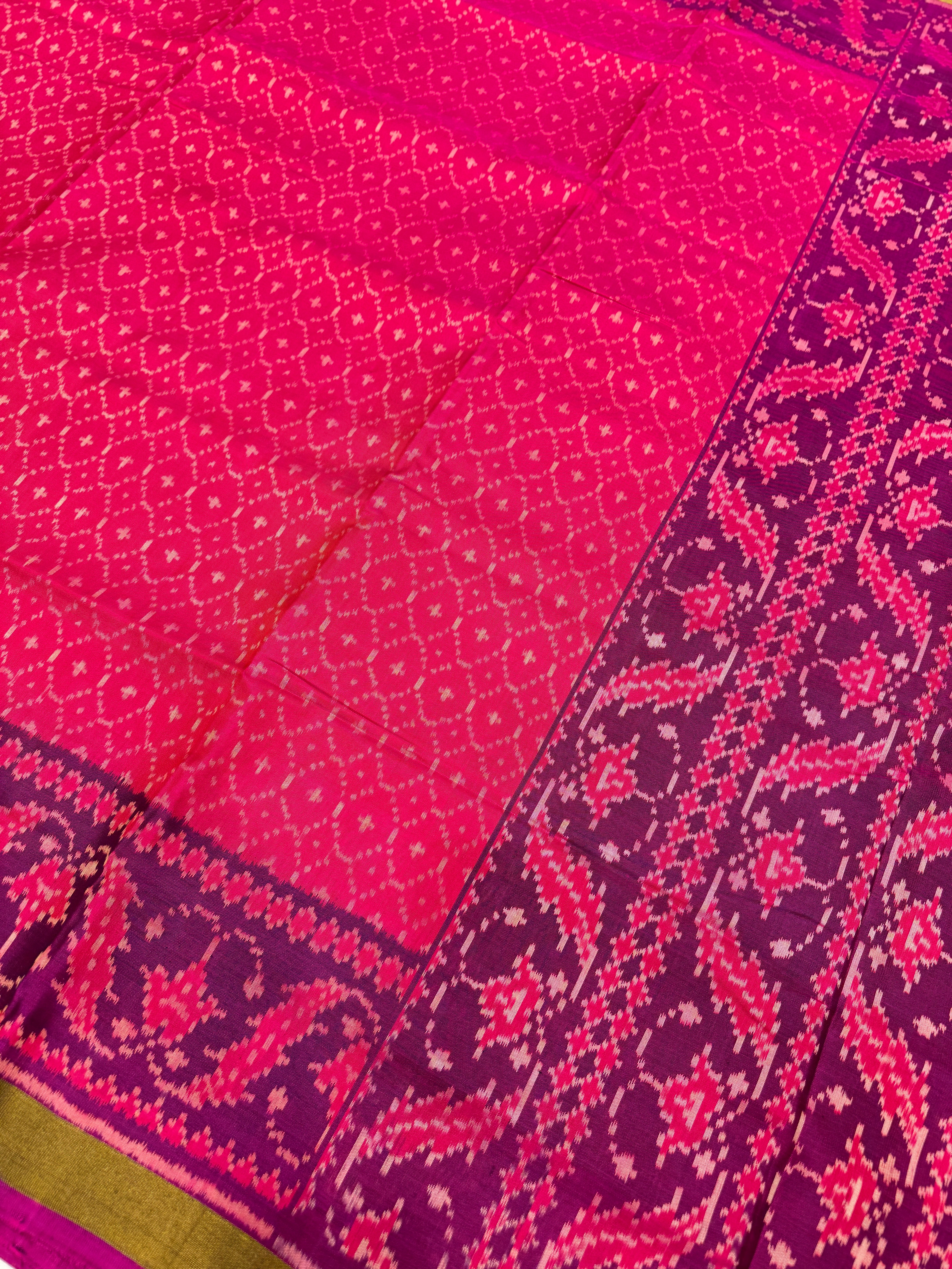 Rani Kesar Chand Pure Silk Patan Patola Handloom Saree