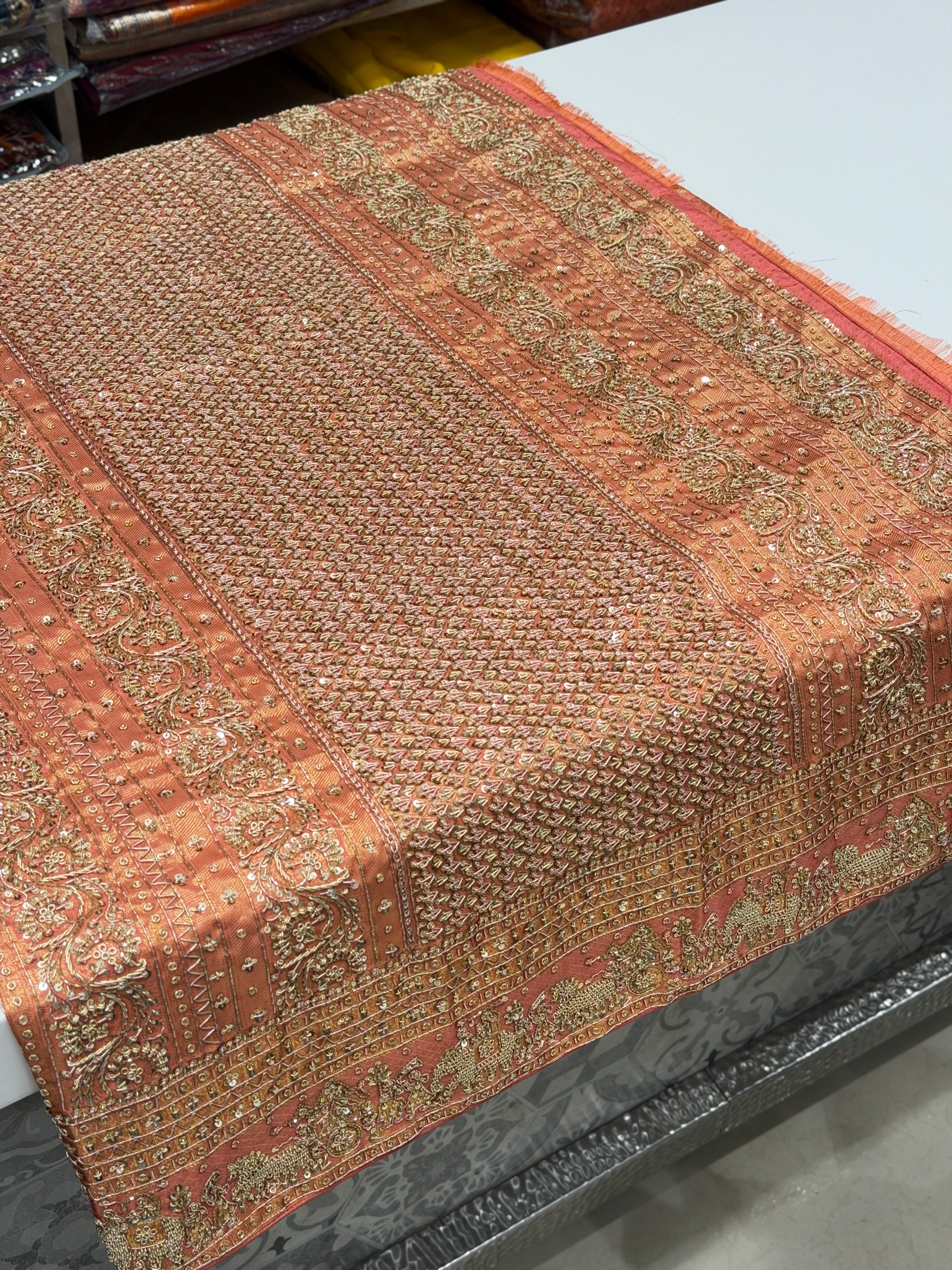 Pink Kanjivaram Doli Edit Zardosi Hand Embroidery Saree