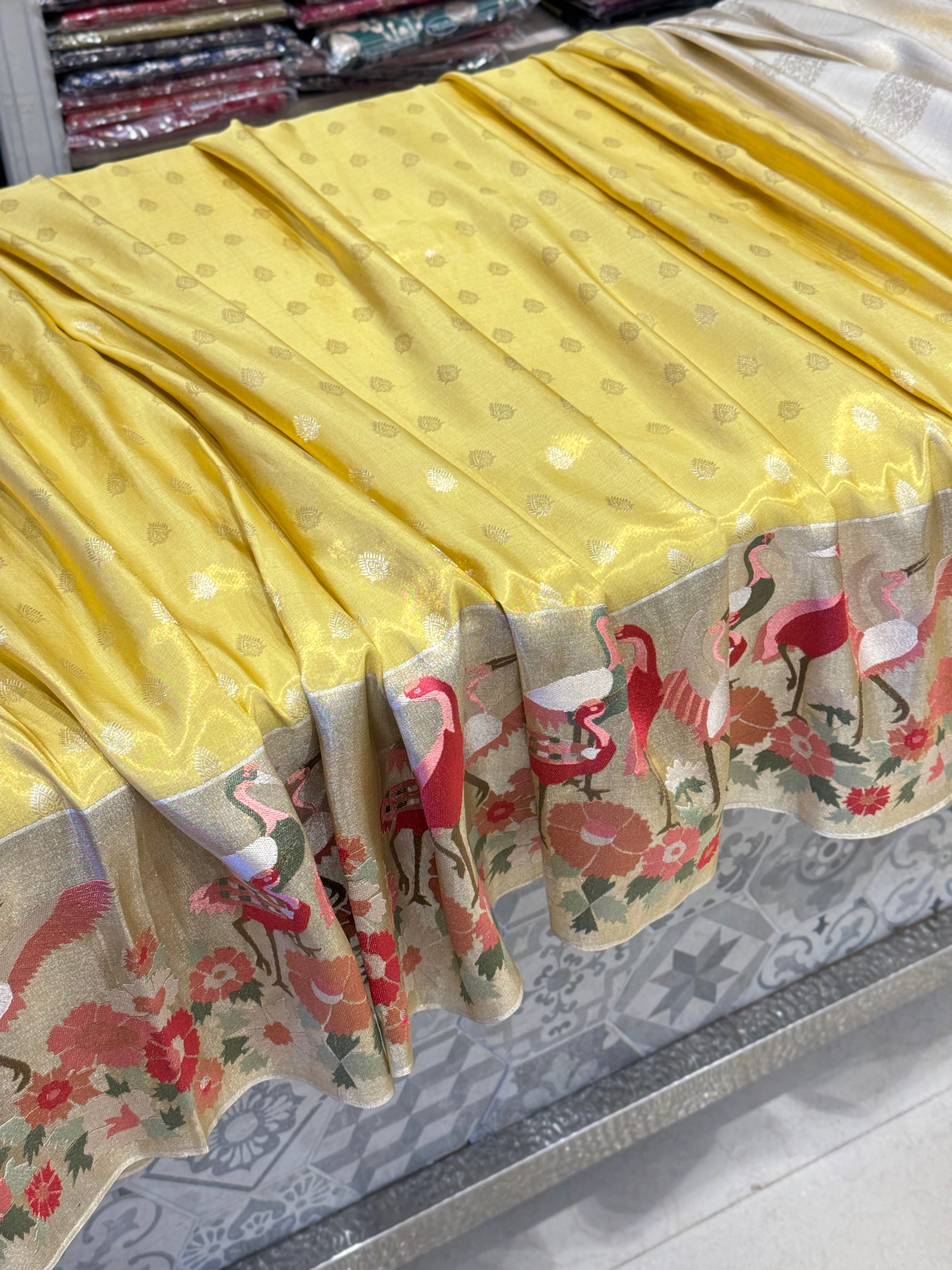 Yellow Kanjivaram x Parsi Gara Saree