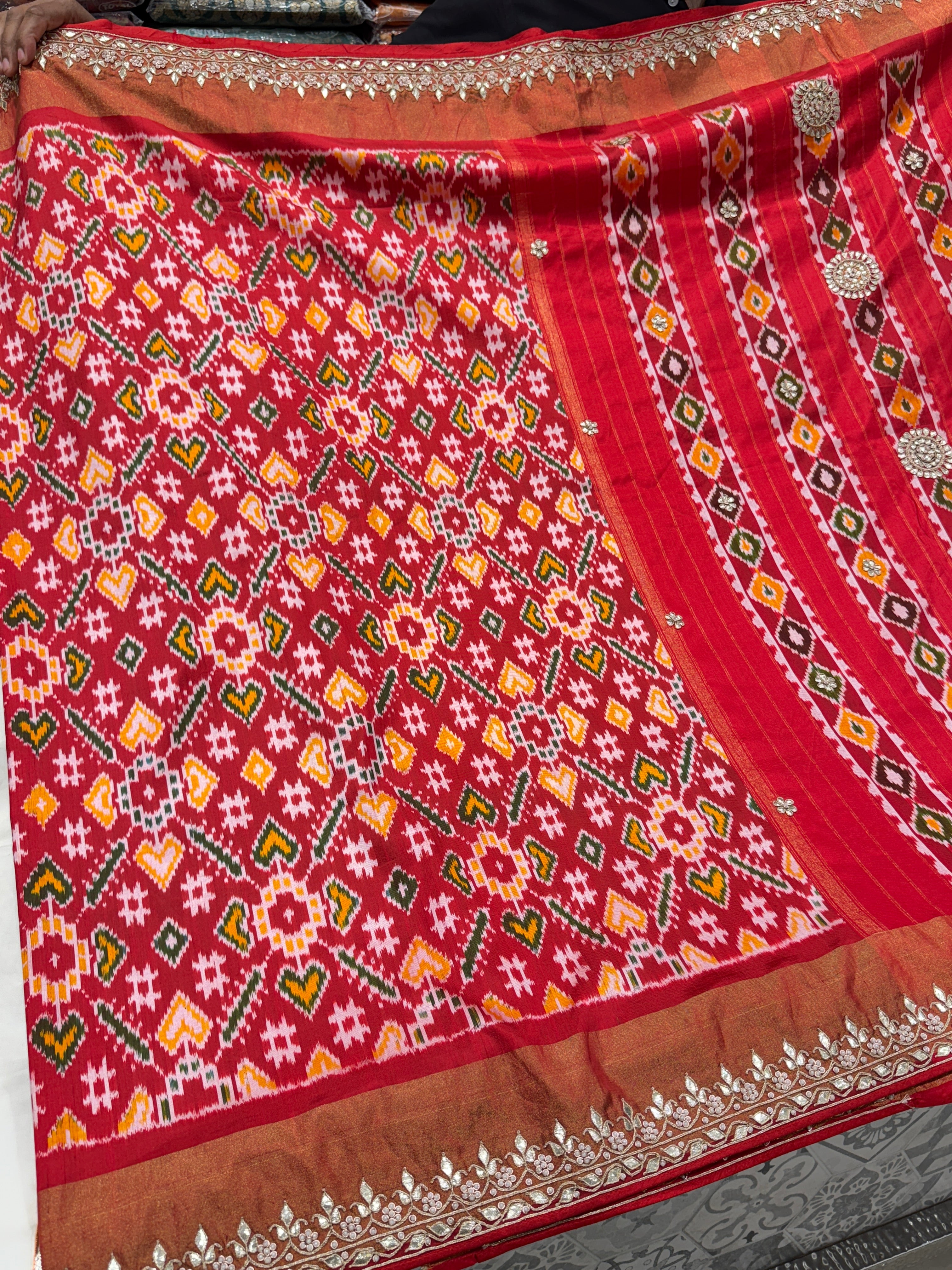 Handloom Red Patola Gotapatti Saree