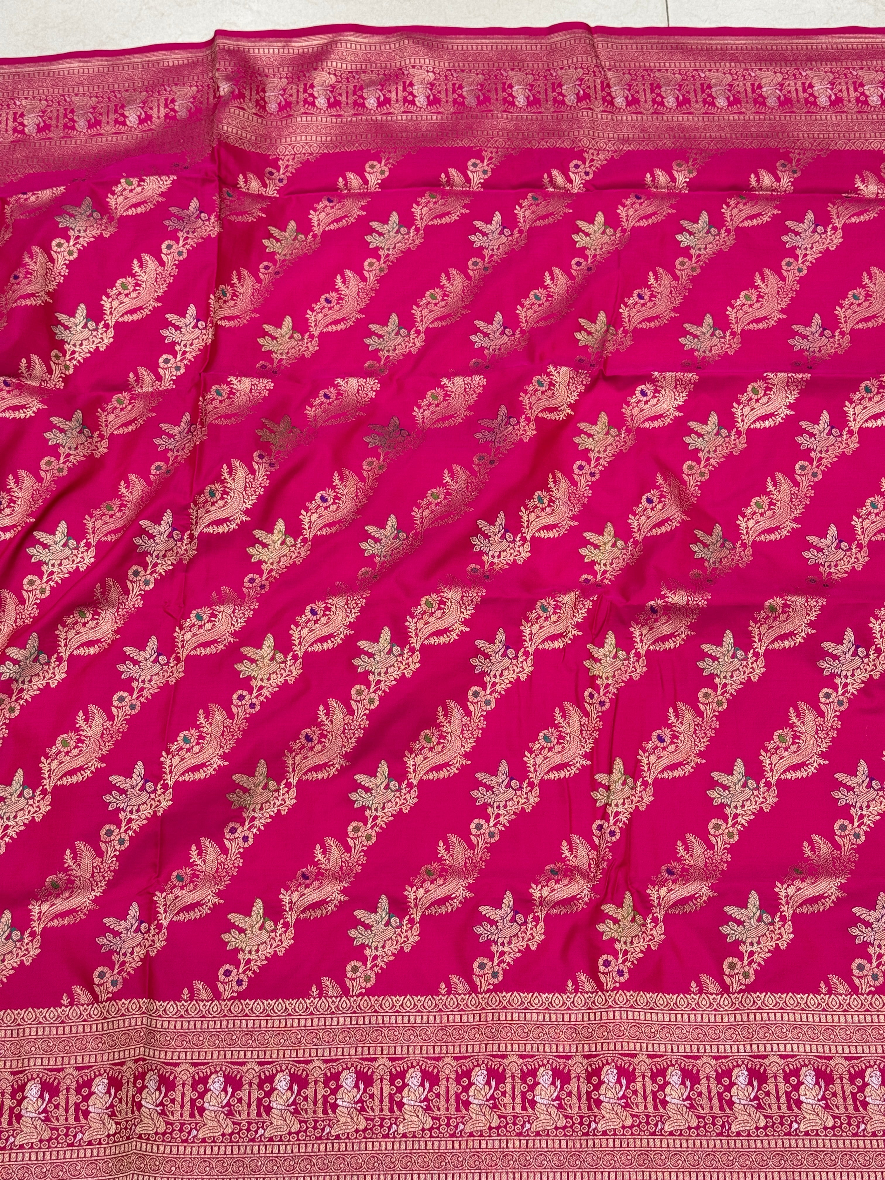 Rani Baluchari Weave Banarasi Silk Saree