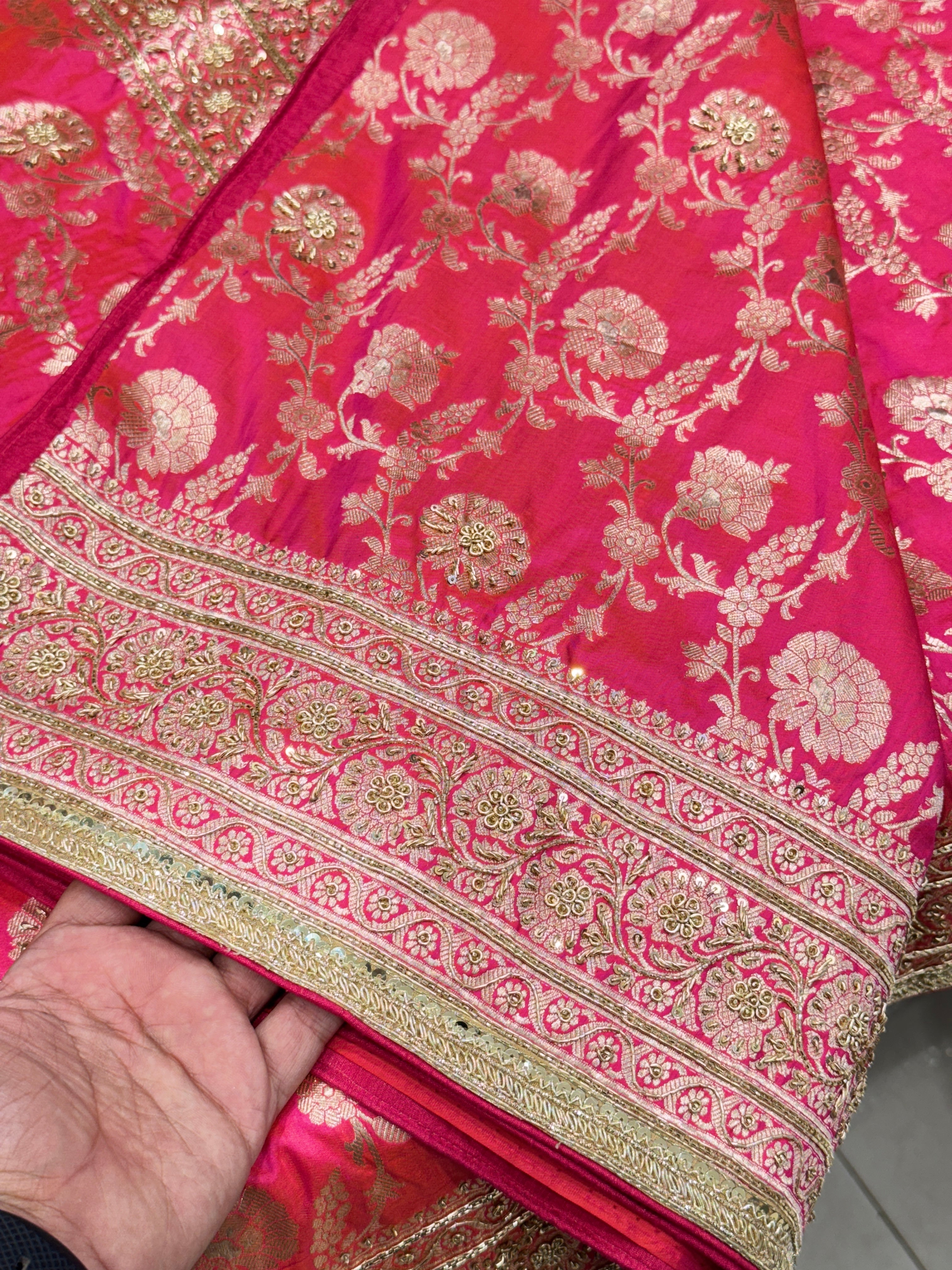 Handloom Banarasi Katan Zardosi Embroidery