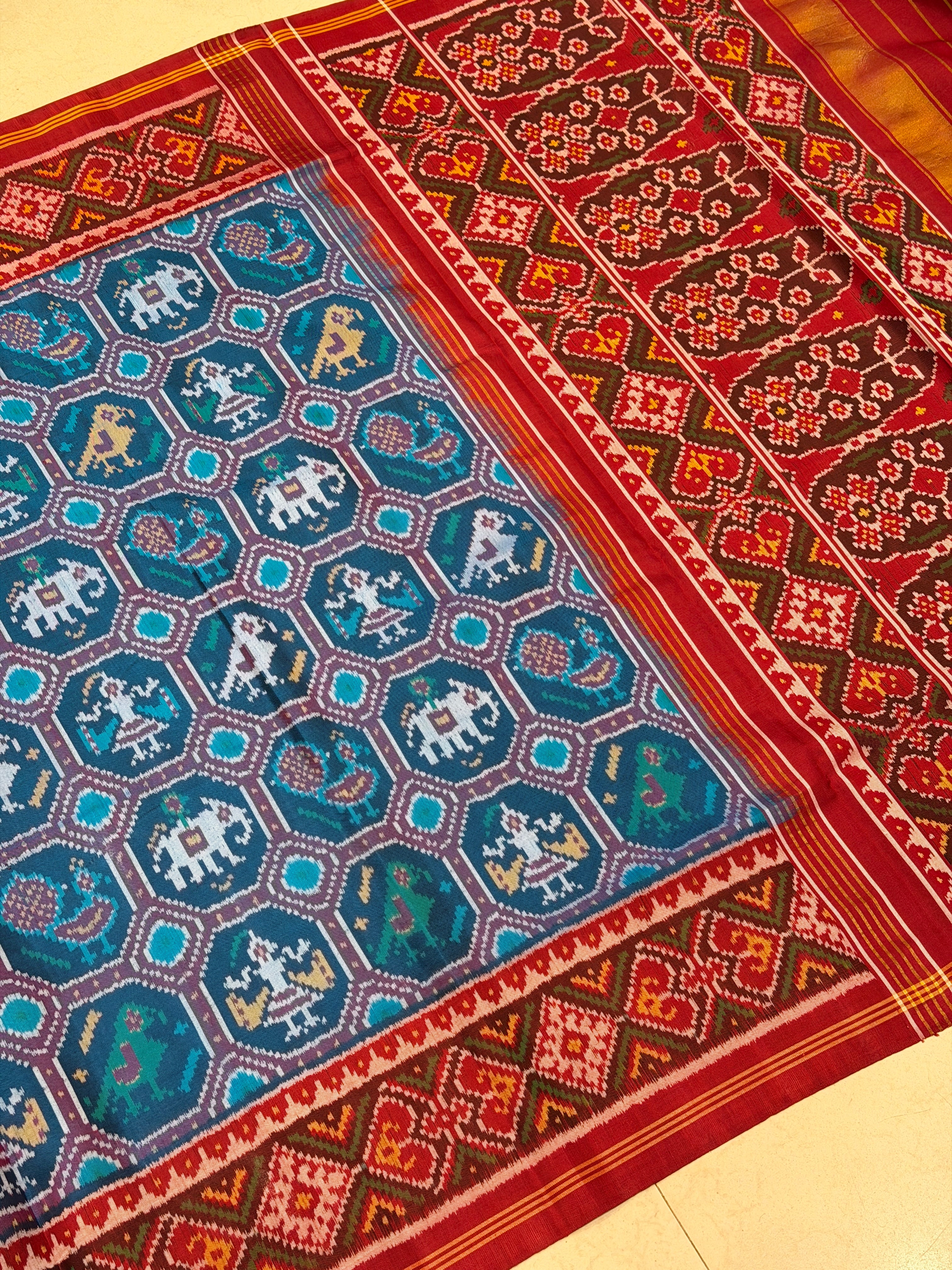 Blue Thambli Patan Patola Handloom Saree