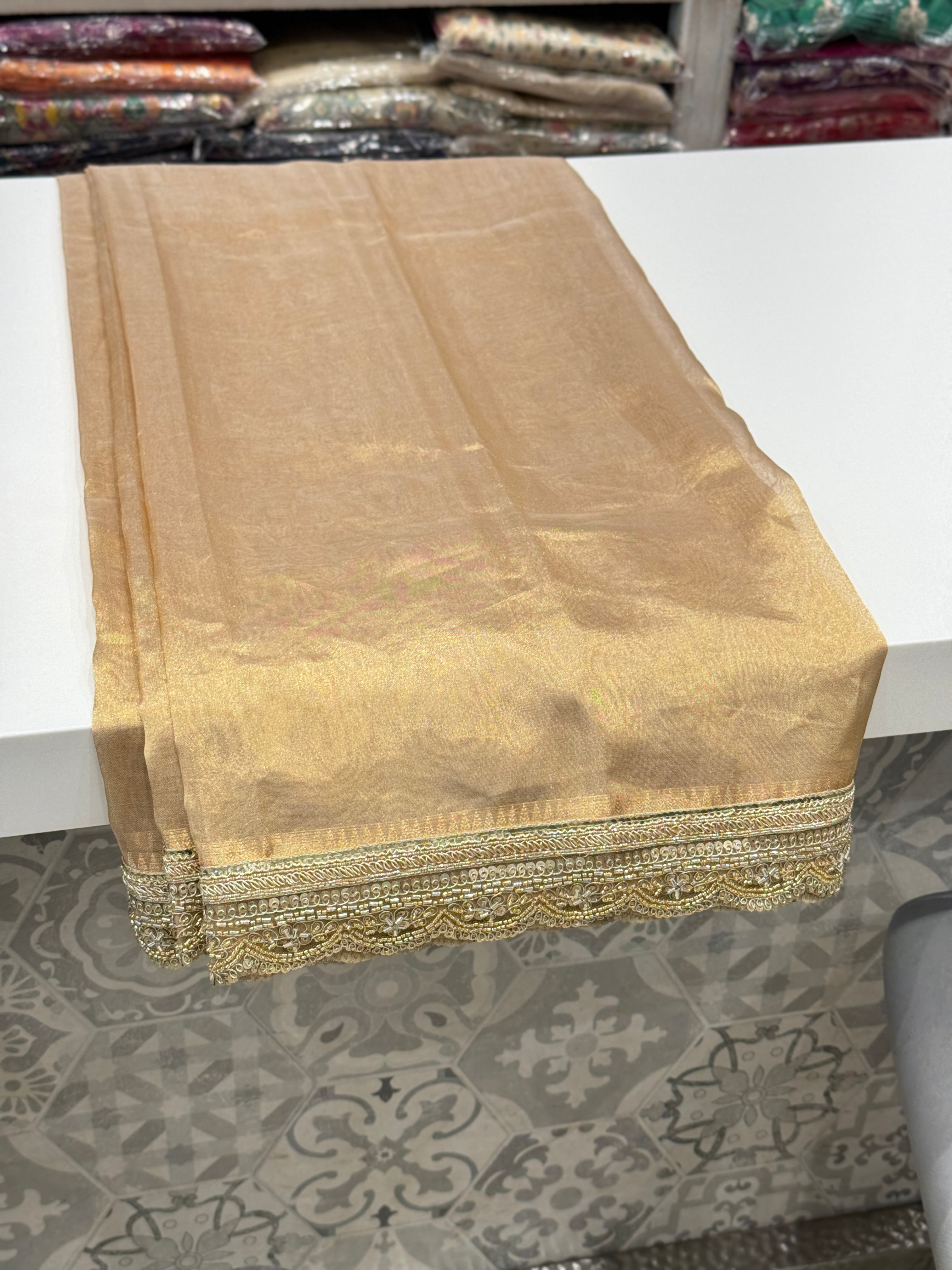 Maharani Tissue Gold Saree