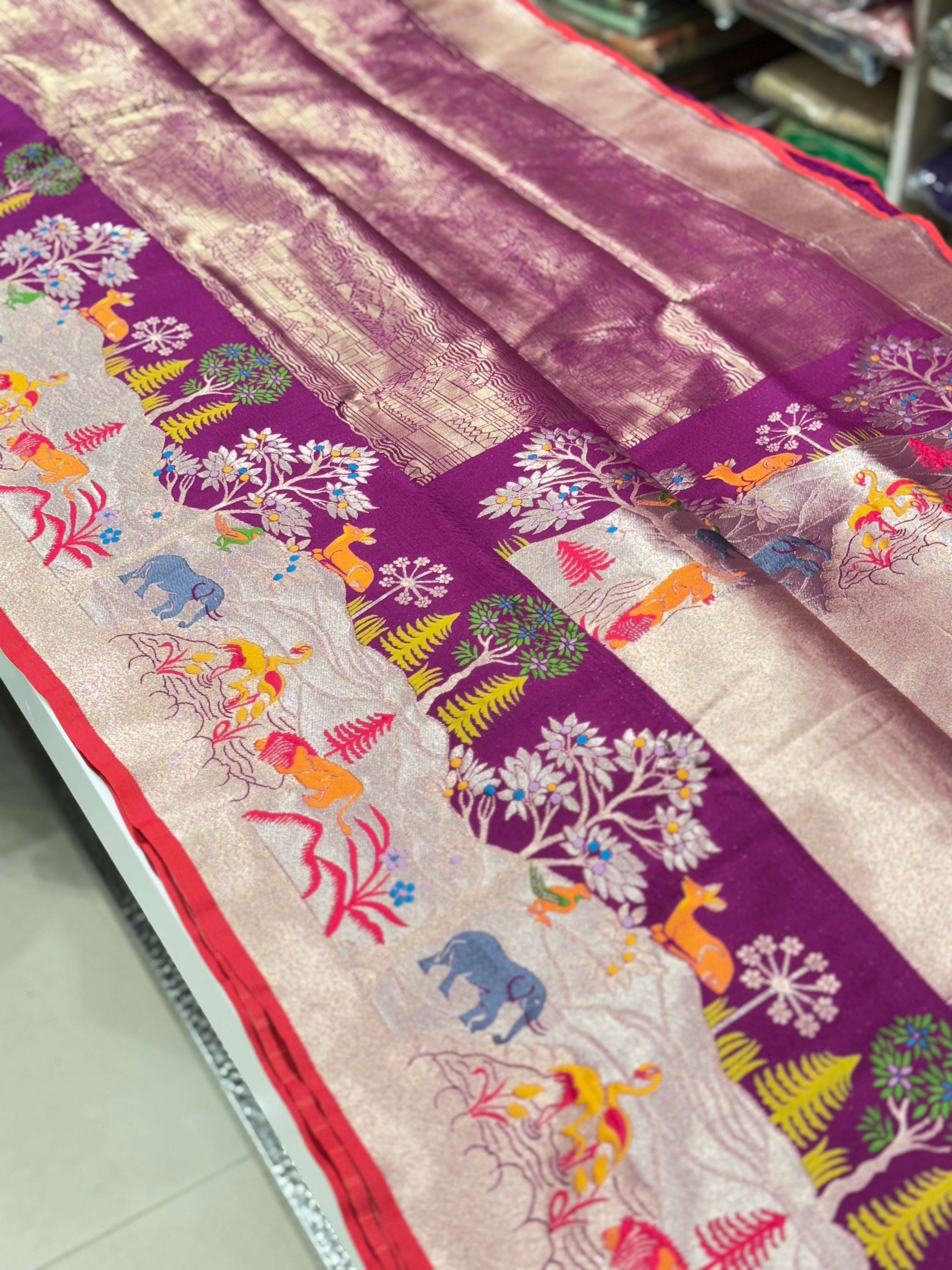 Wine Banarasi Ganga Ghat x Shikara Saree