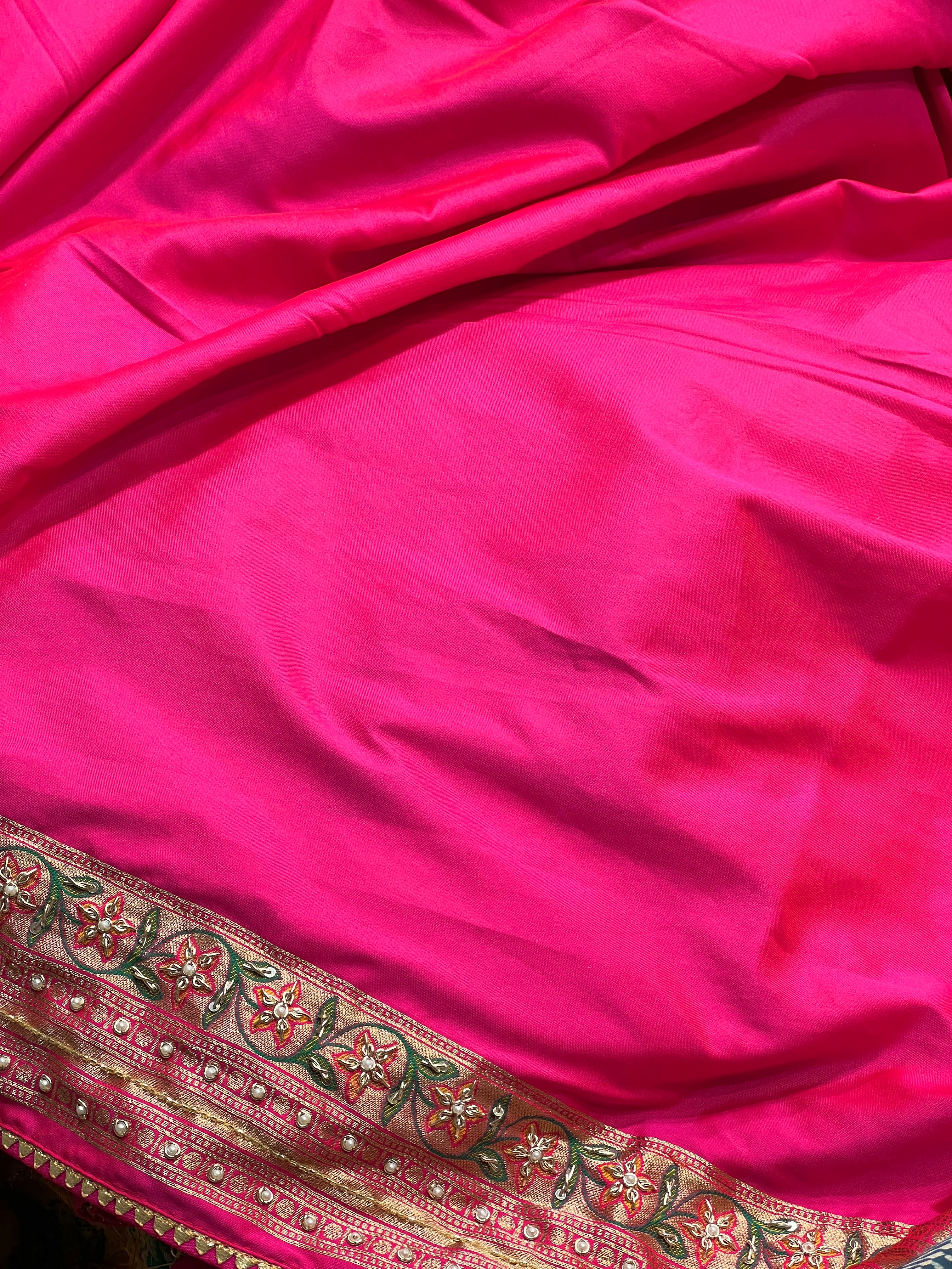 Red Patola Zardosi gota dori Emboidery Saree