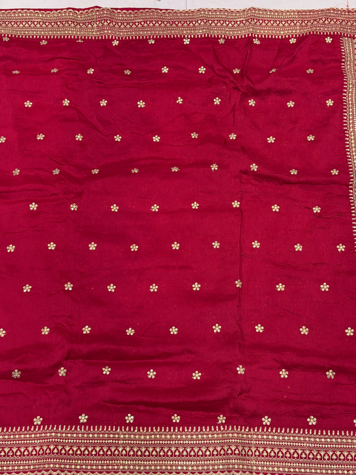 Maroonish Red Buttas Pallu Sabyasachi Inspired Marodi Embroidery Zardosi Saree