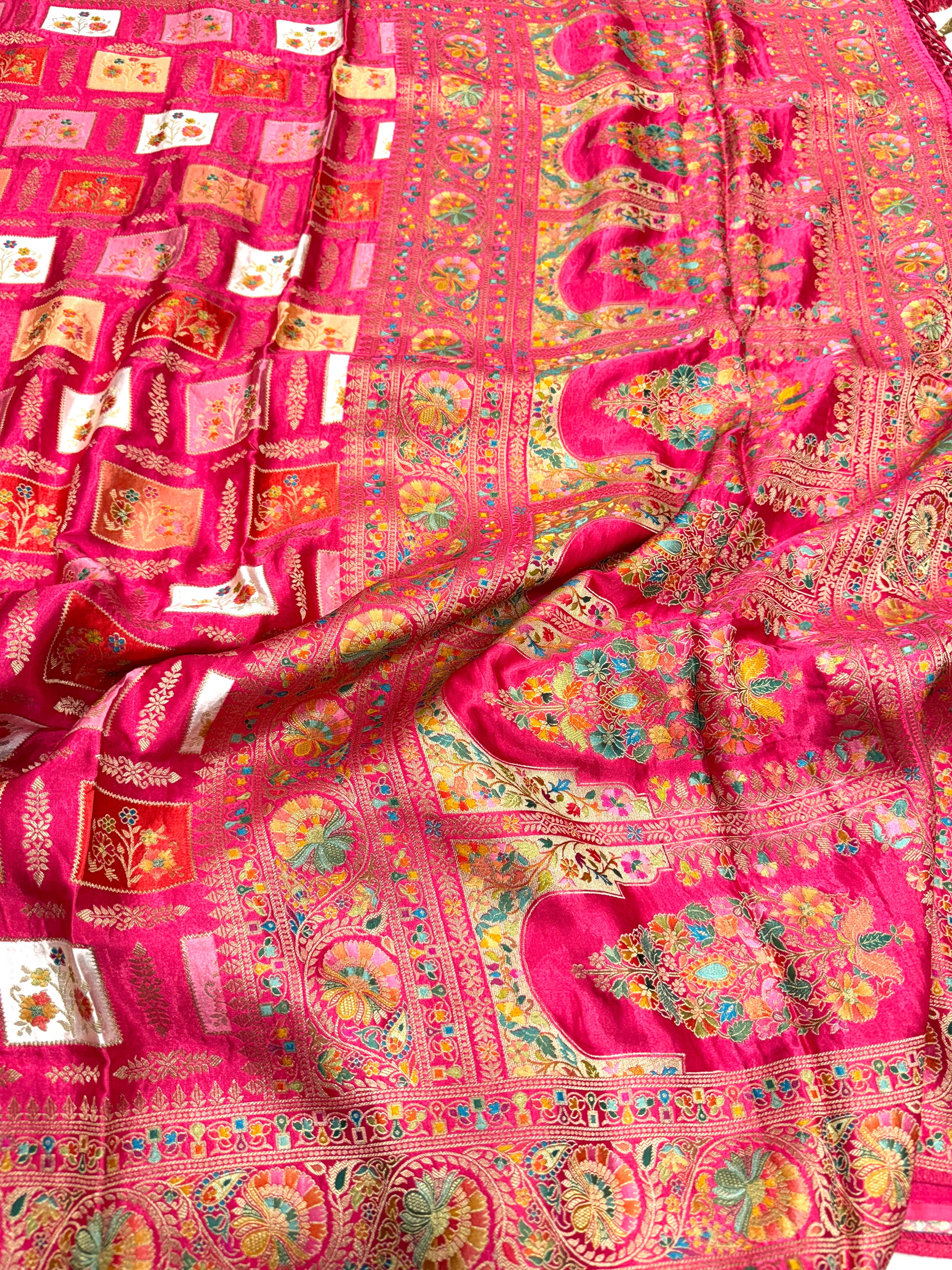Rani Banarasi Modal Satin Rangkat Saree