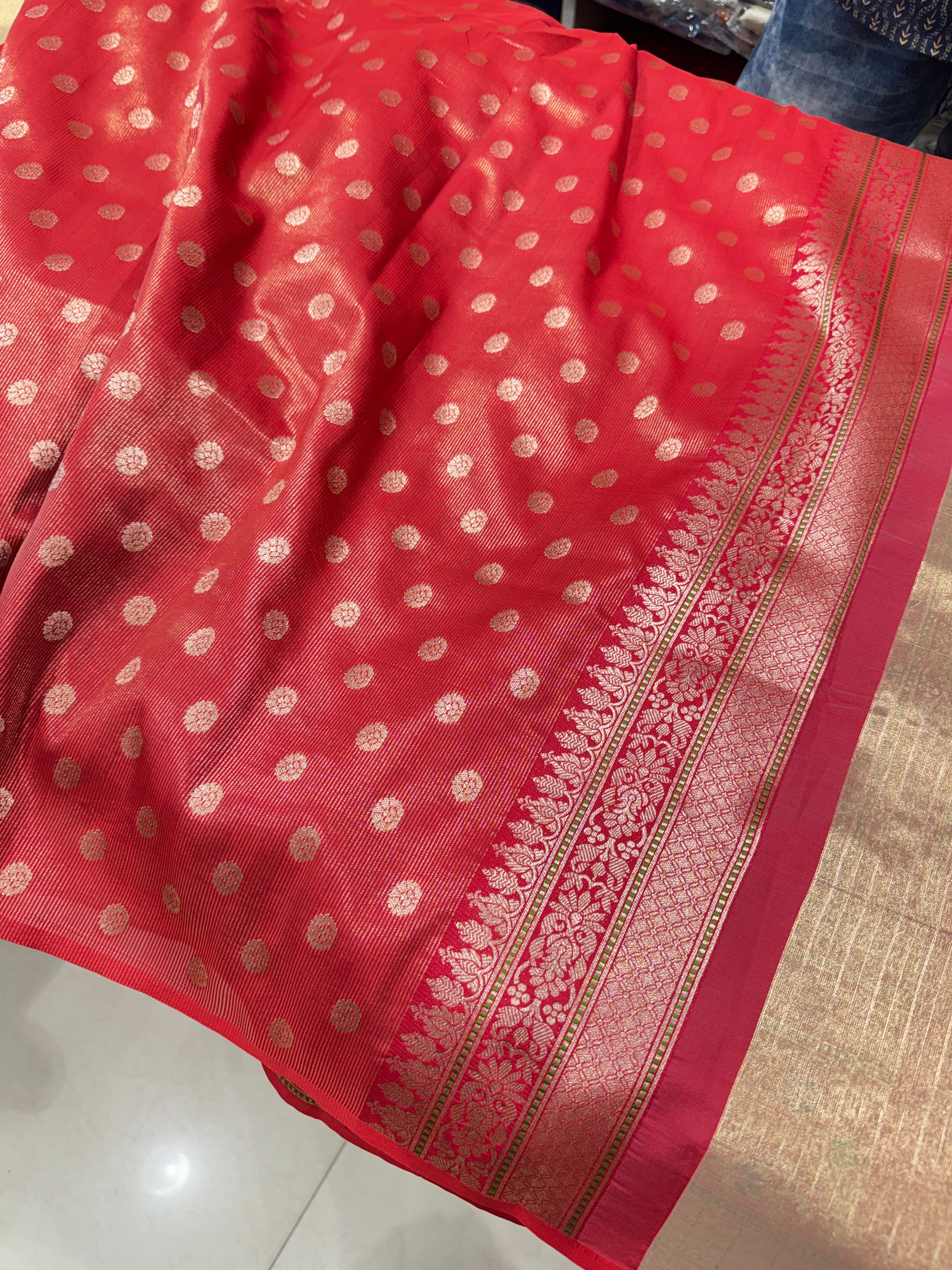 Banarasi Meena Tissue with Silk Border