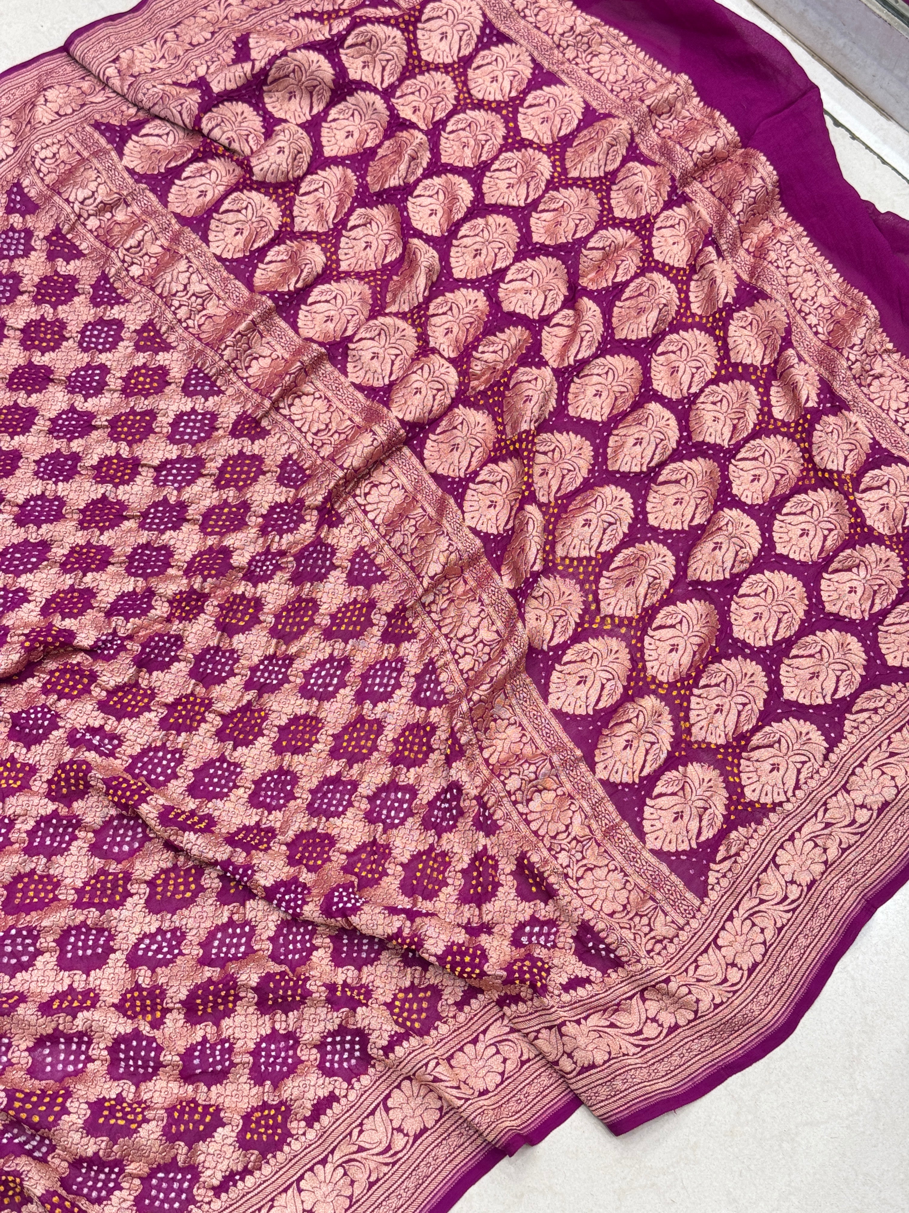 Wine Bandhej Bandhini Saree