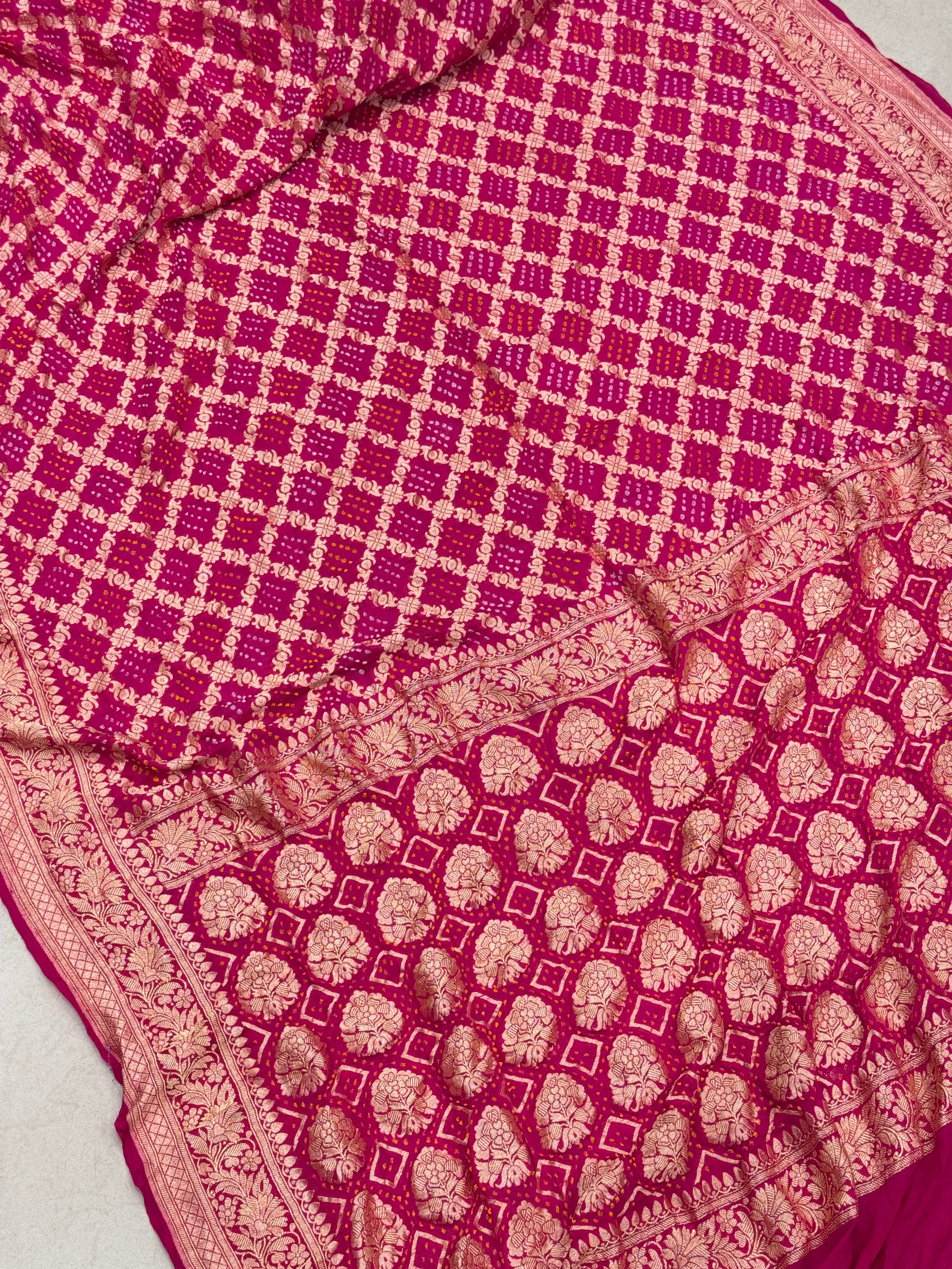 Rani Bandhej Bandhini Saree