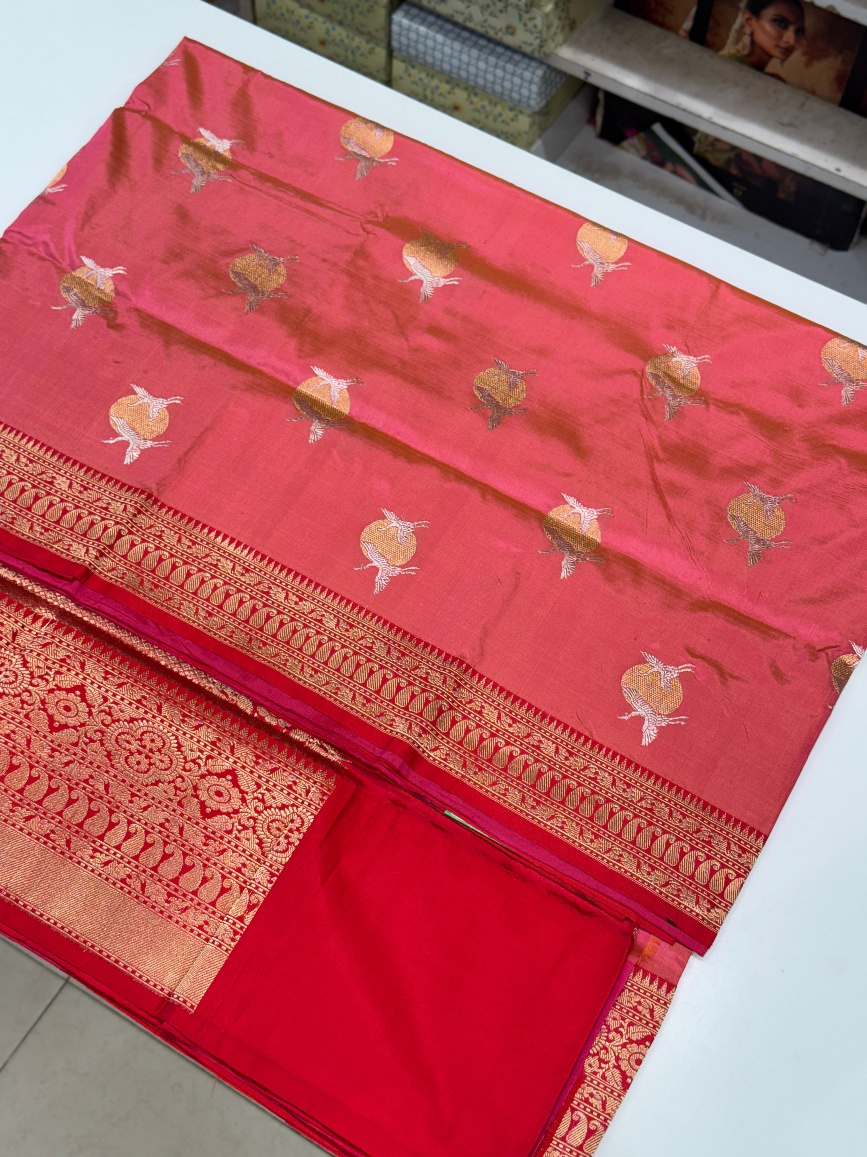 Dhup Chaav Banarasi Handloom Shikara Saree