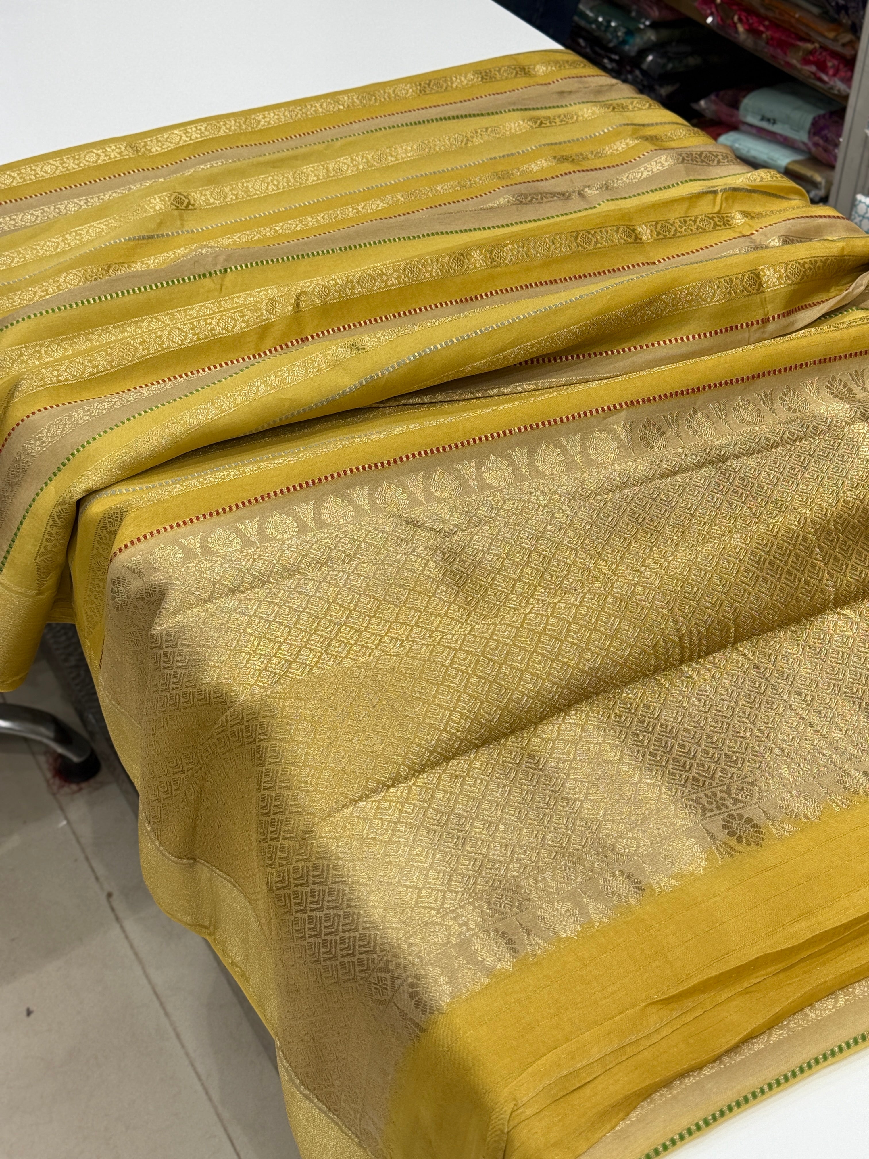 Contemporary Banarasi Tissue Cotton Rangkat Saree
