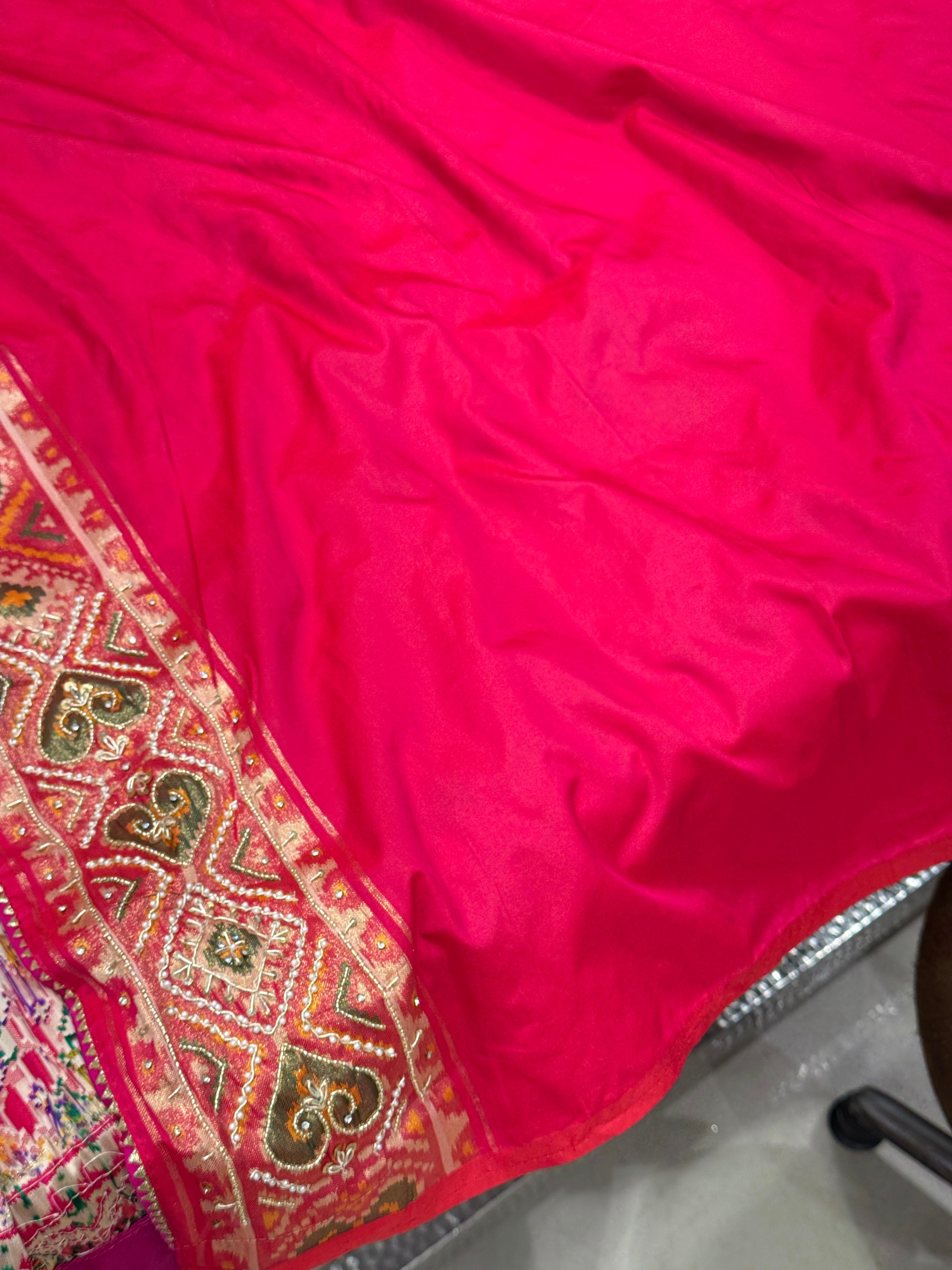 Rani Patola Ratan Bhat Hand Embroidery Saree