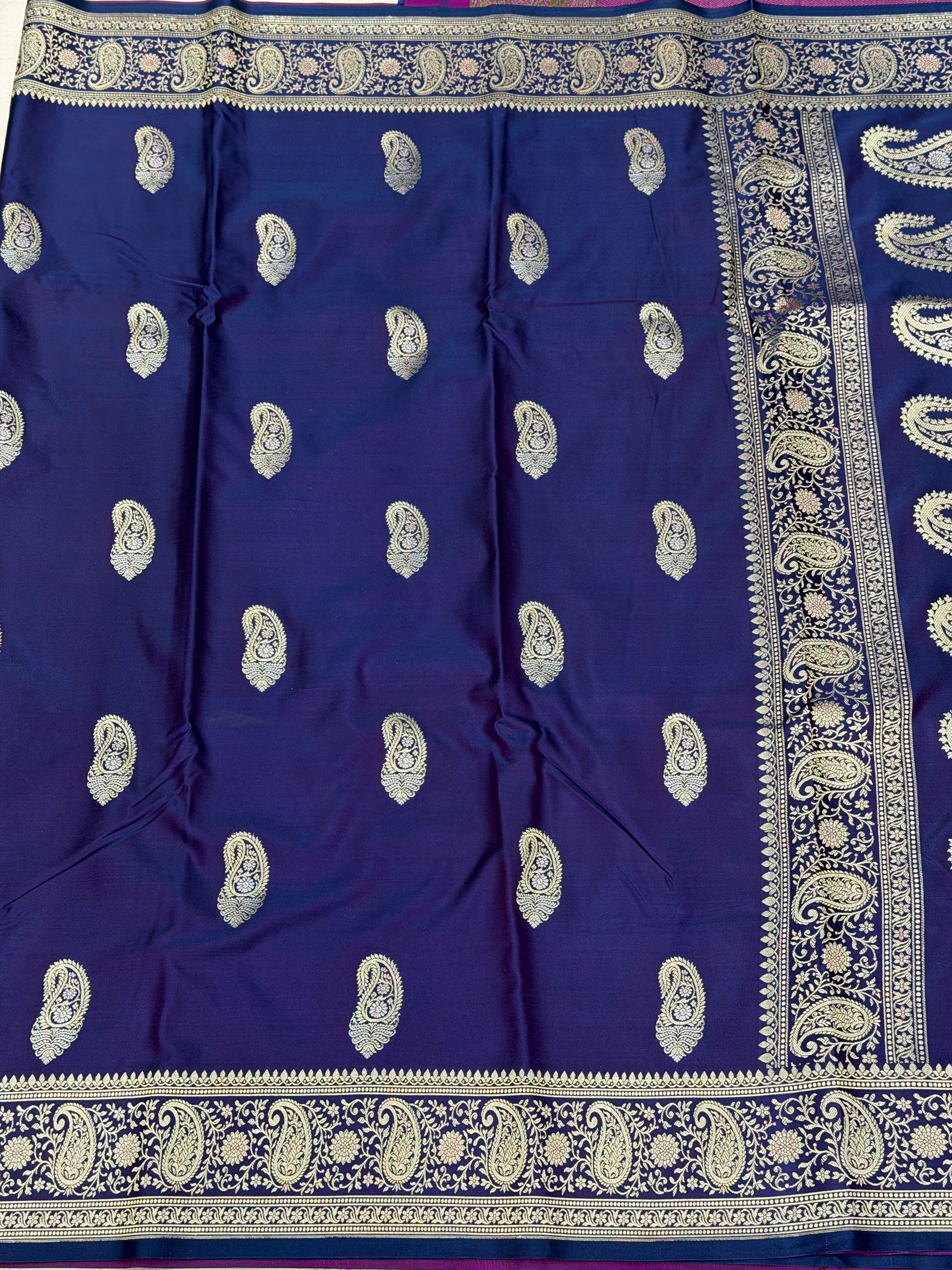 Cross Violet Sona Roopa Keri Butta Banarasi Silk Saree