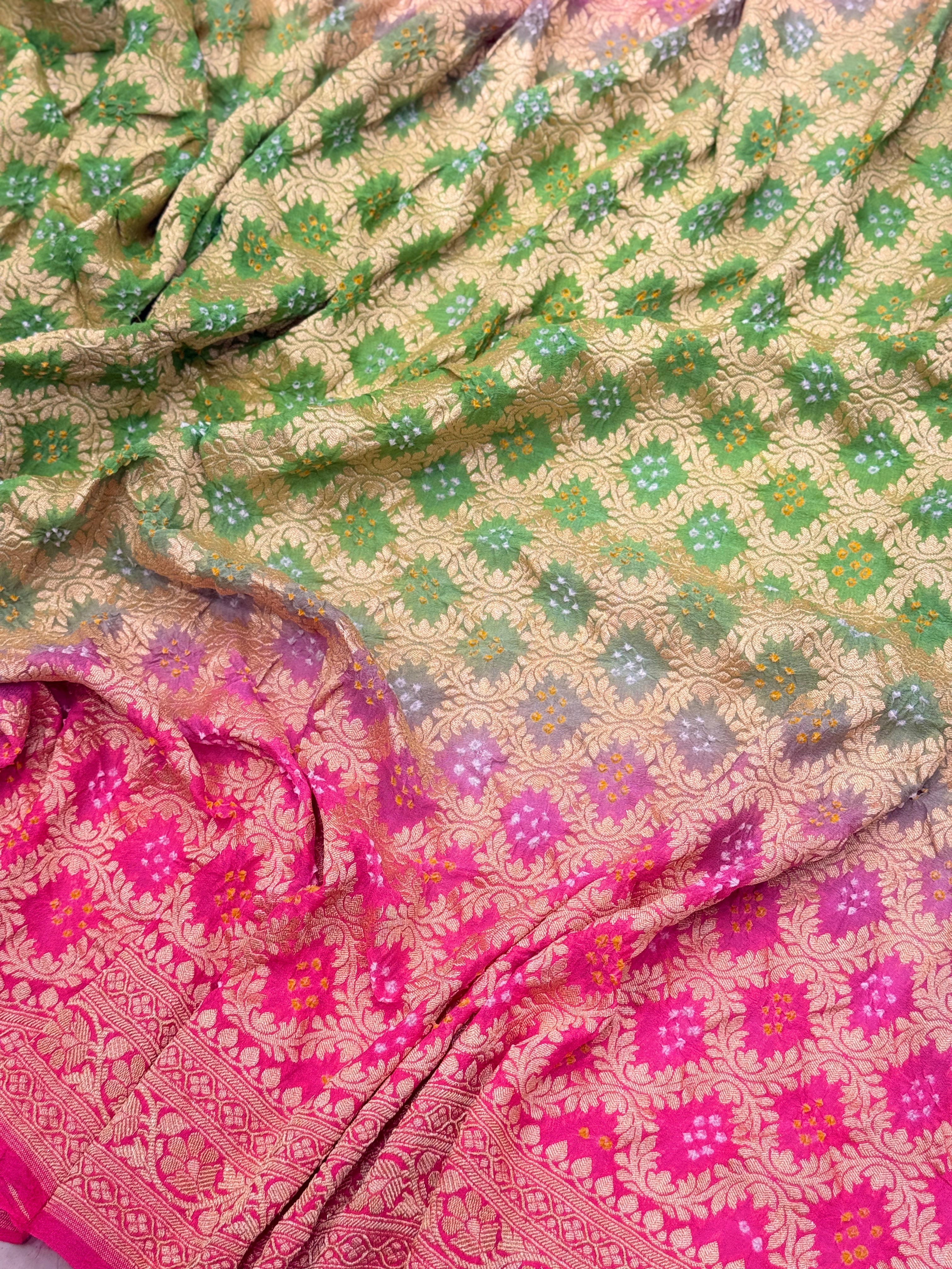 Alia Bhatt Inspired Bandhej Shaded Saree