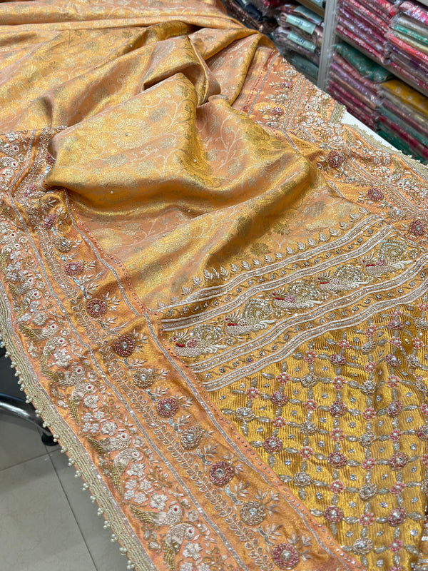 Kanjivaram Hand Embroidery Saree