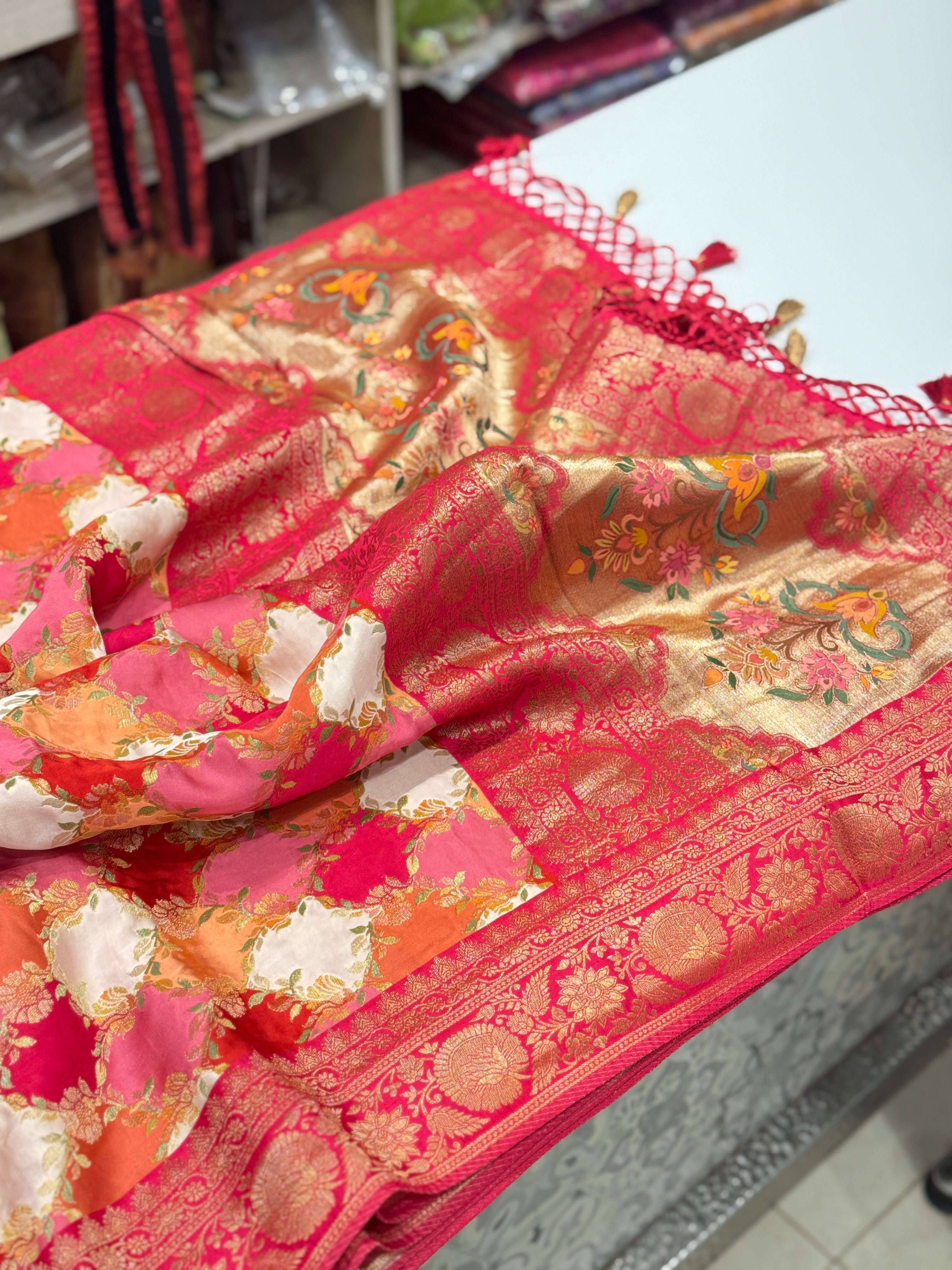 Banarasi Modal Satin Rangkat Saree