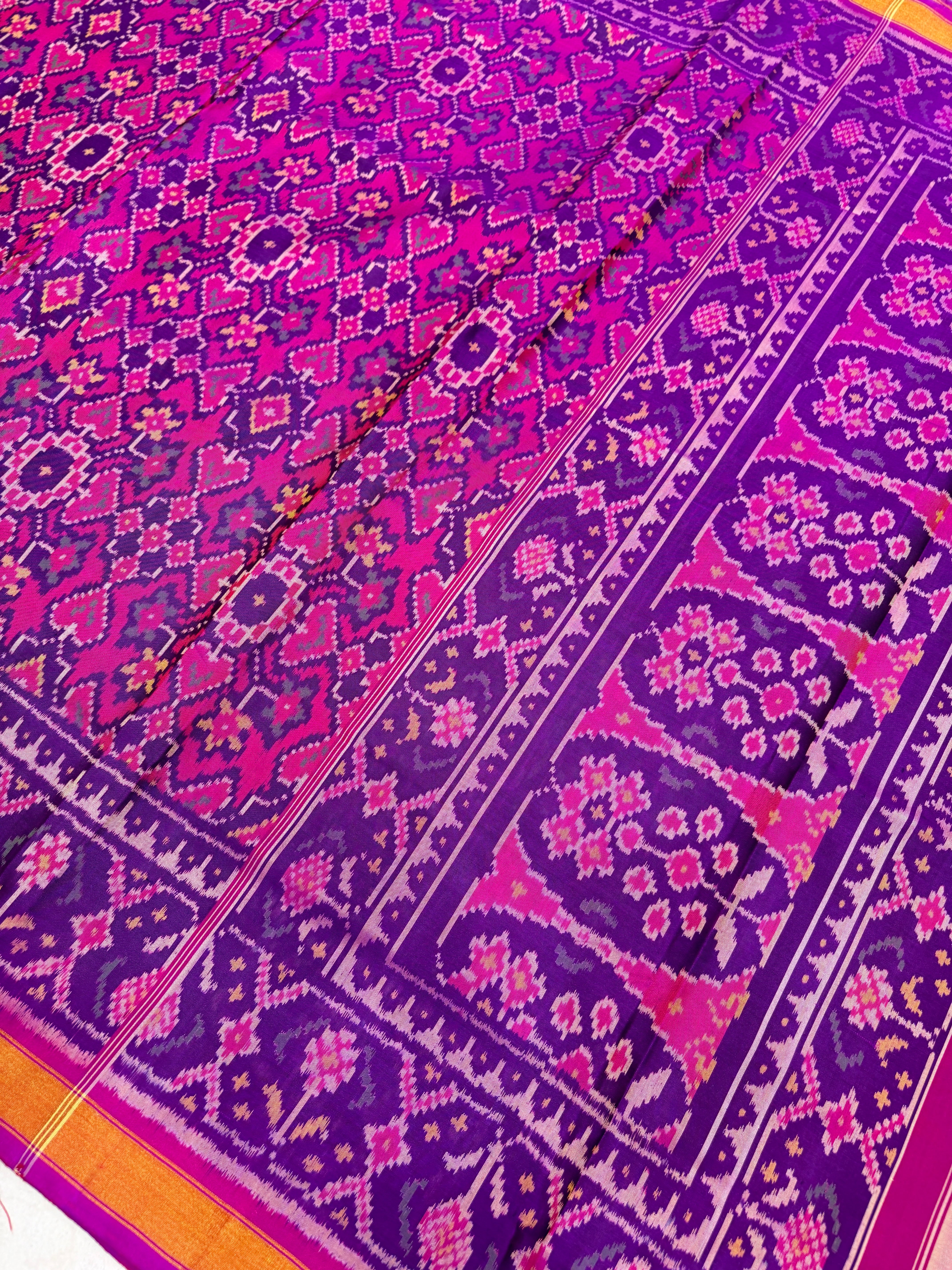 Rani Magenta Manek Chowk Pure Silk Patan Patola Handloom Saree