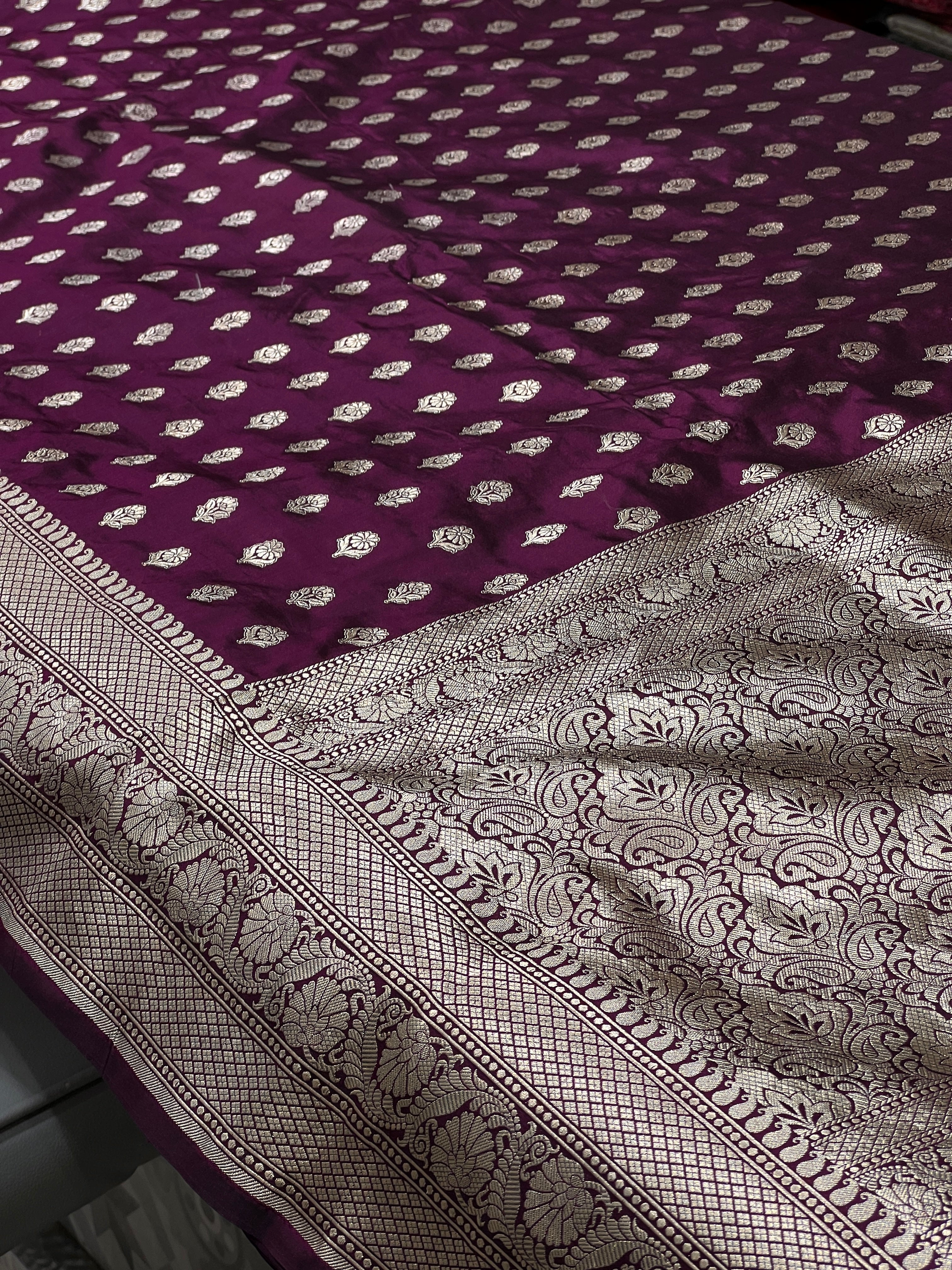 Wine Handloom Katan Silk Saree