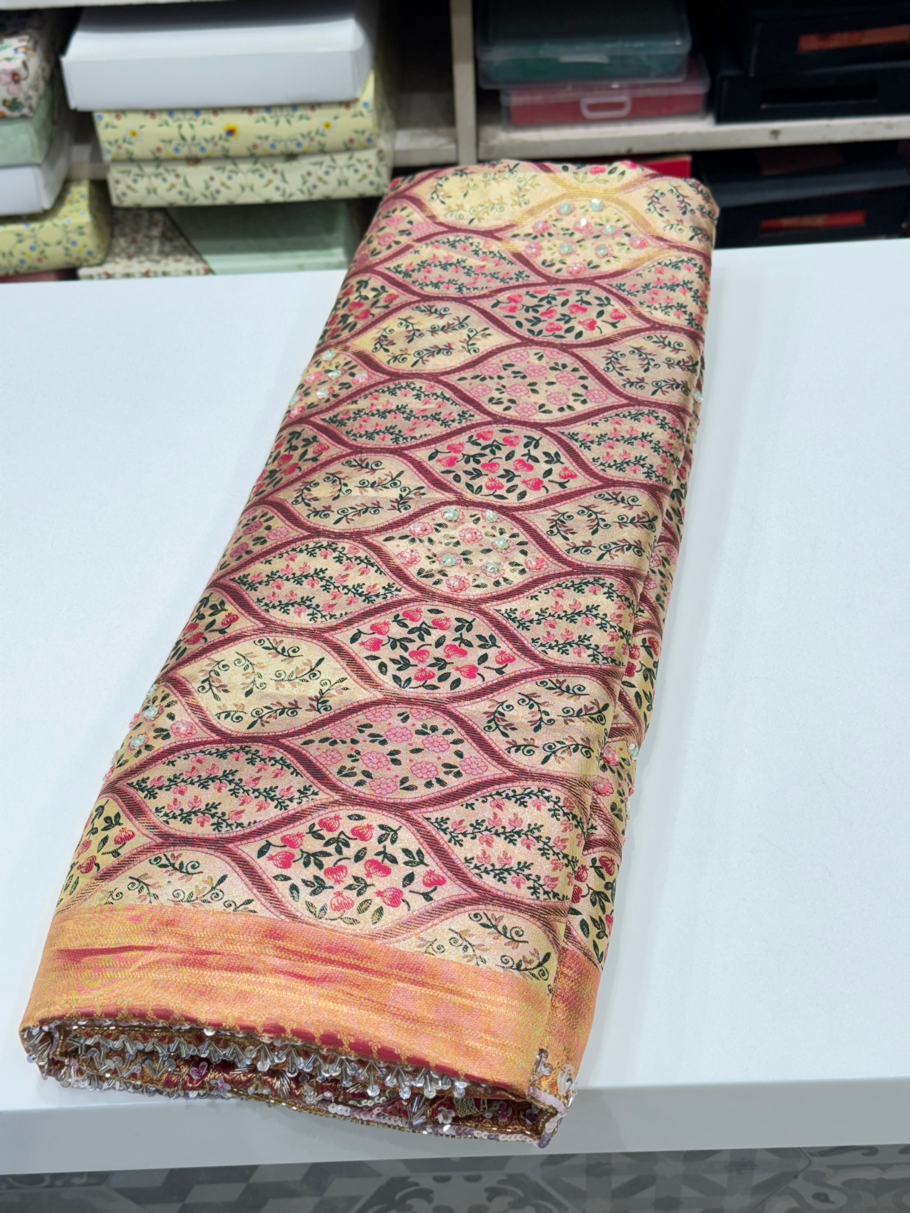Kanjivaram Hand Embroidery Saree
