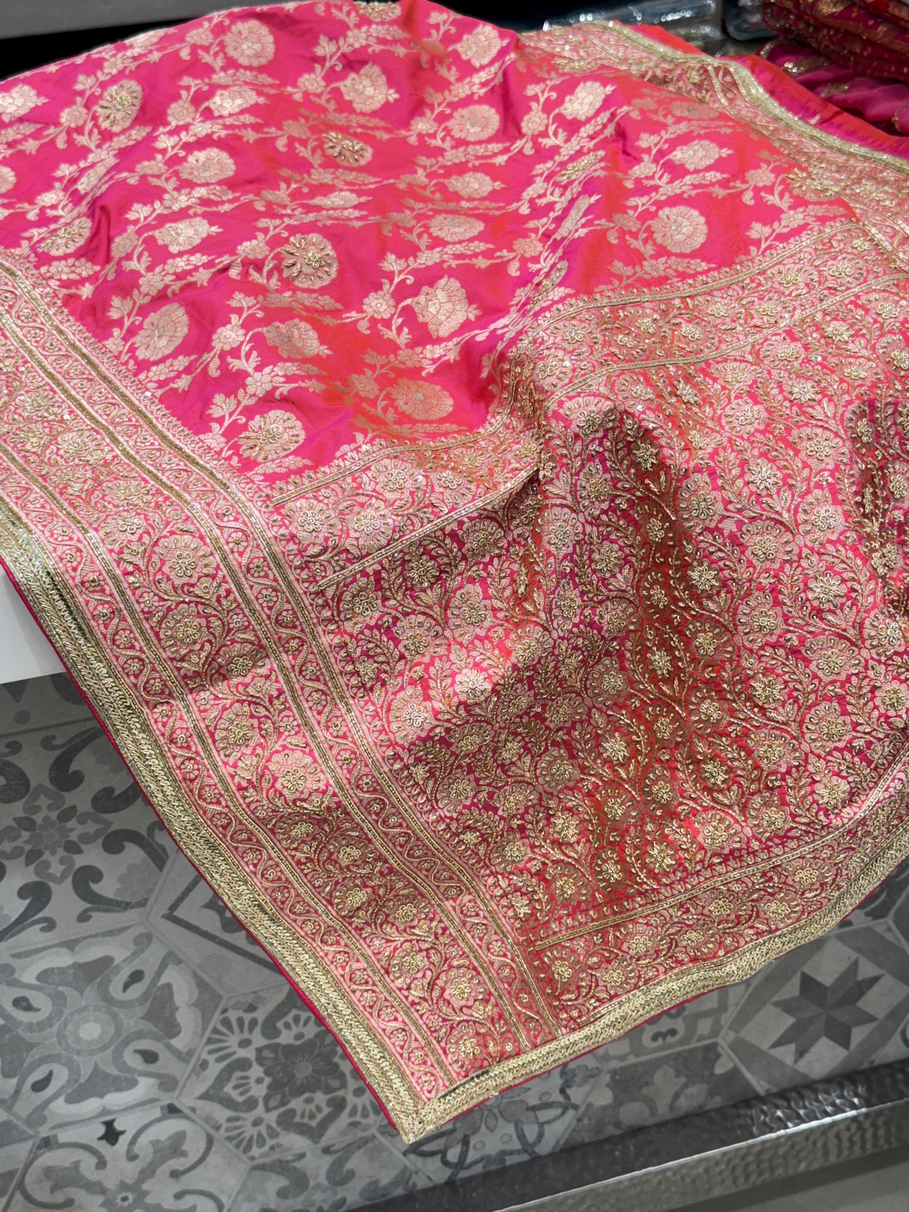 Handloom Banarasi Katan Zardosi Embroidery