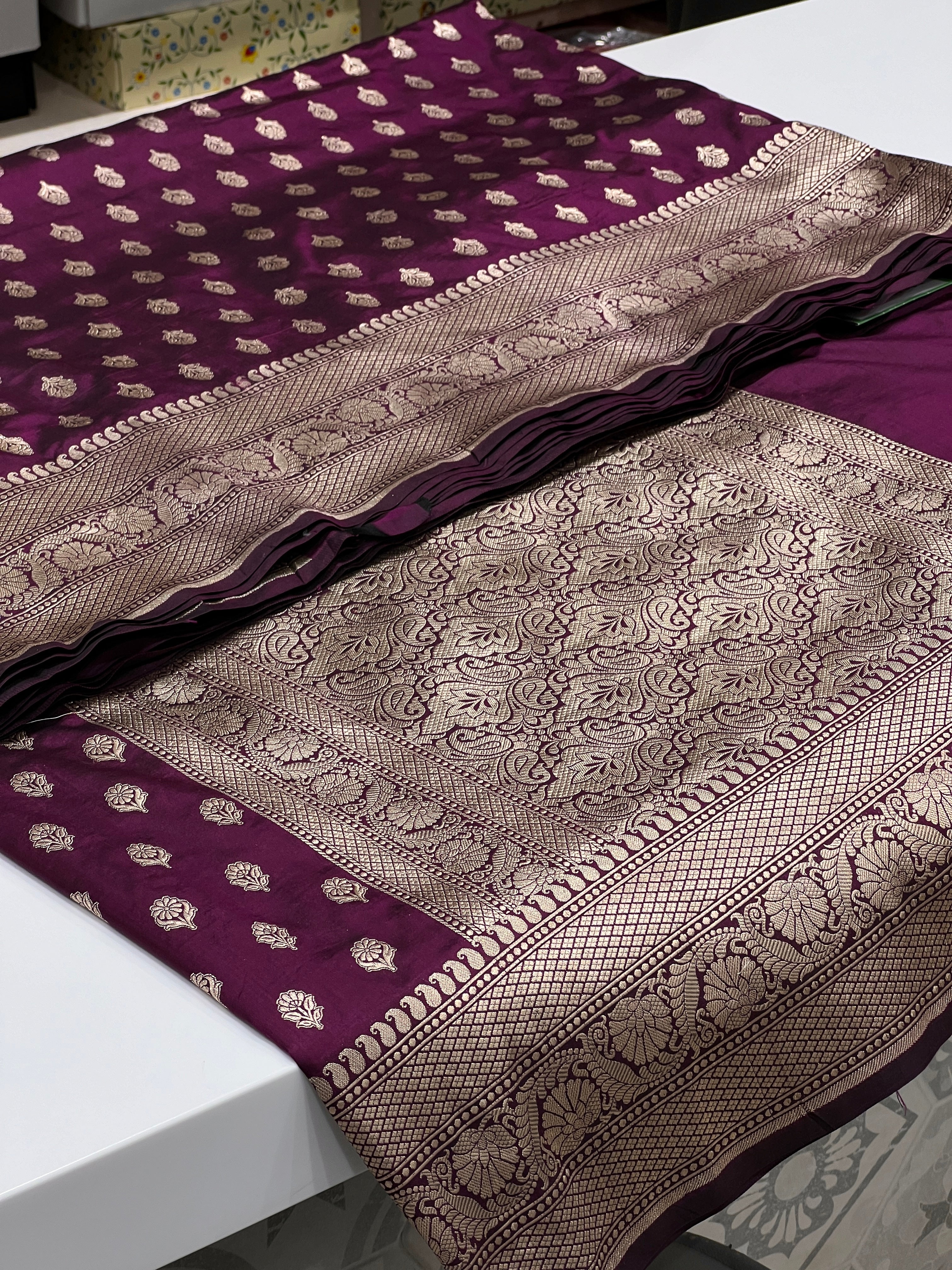 Wine Handloom Katan Silk Saree