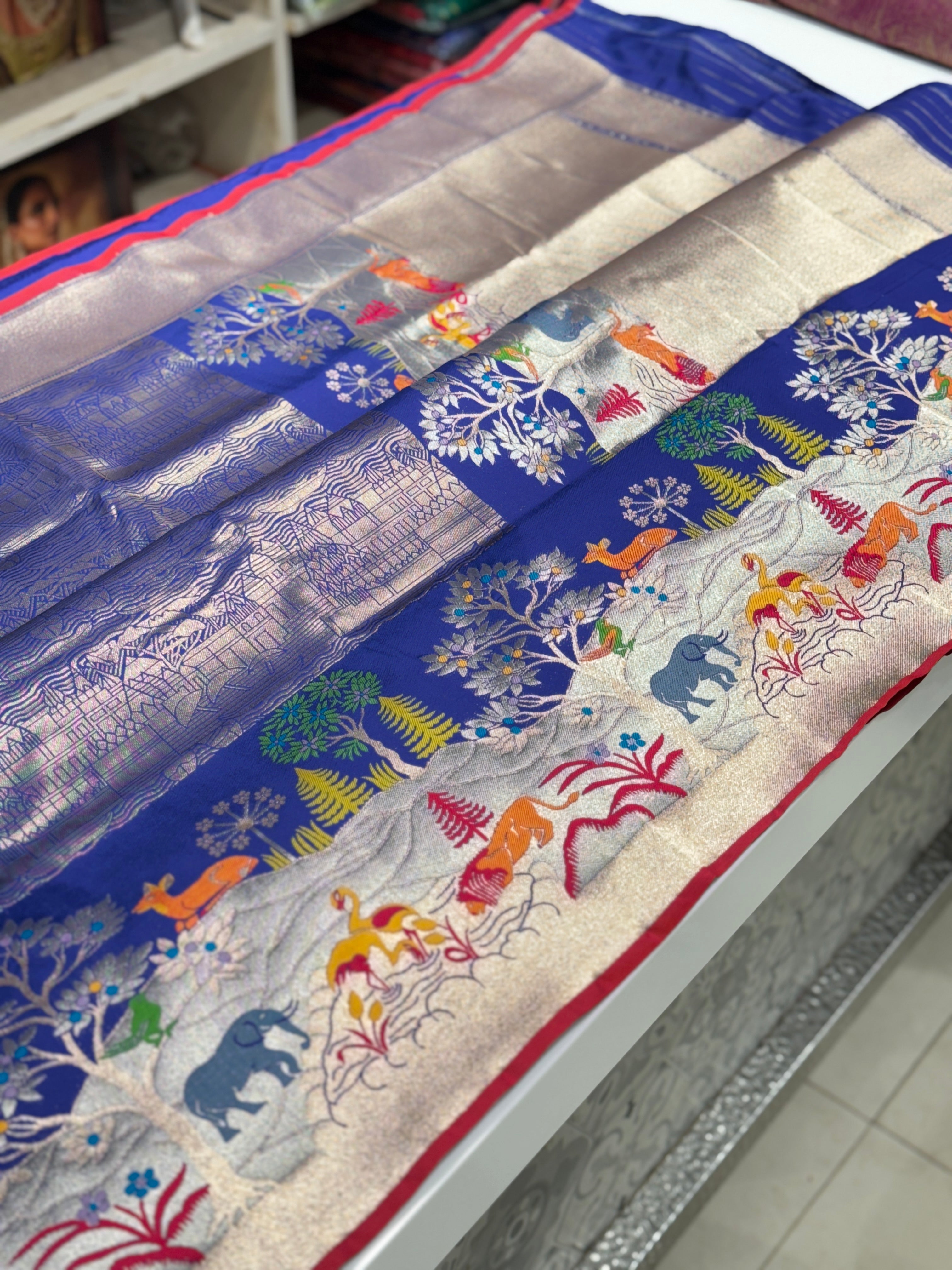 Royal Blue Banarasi Ganga Ghat x Shikara Saree