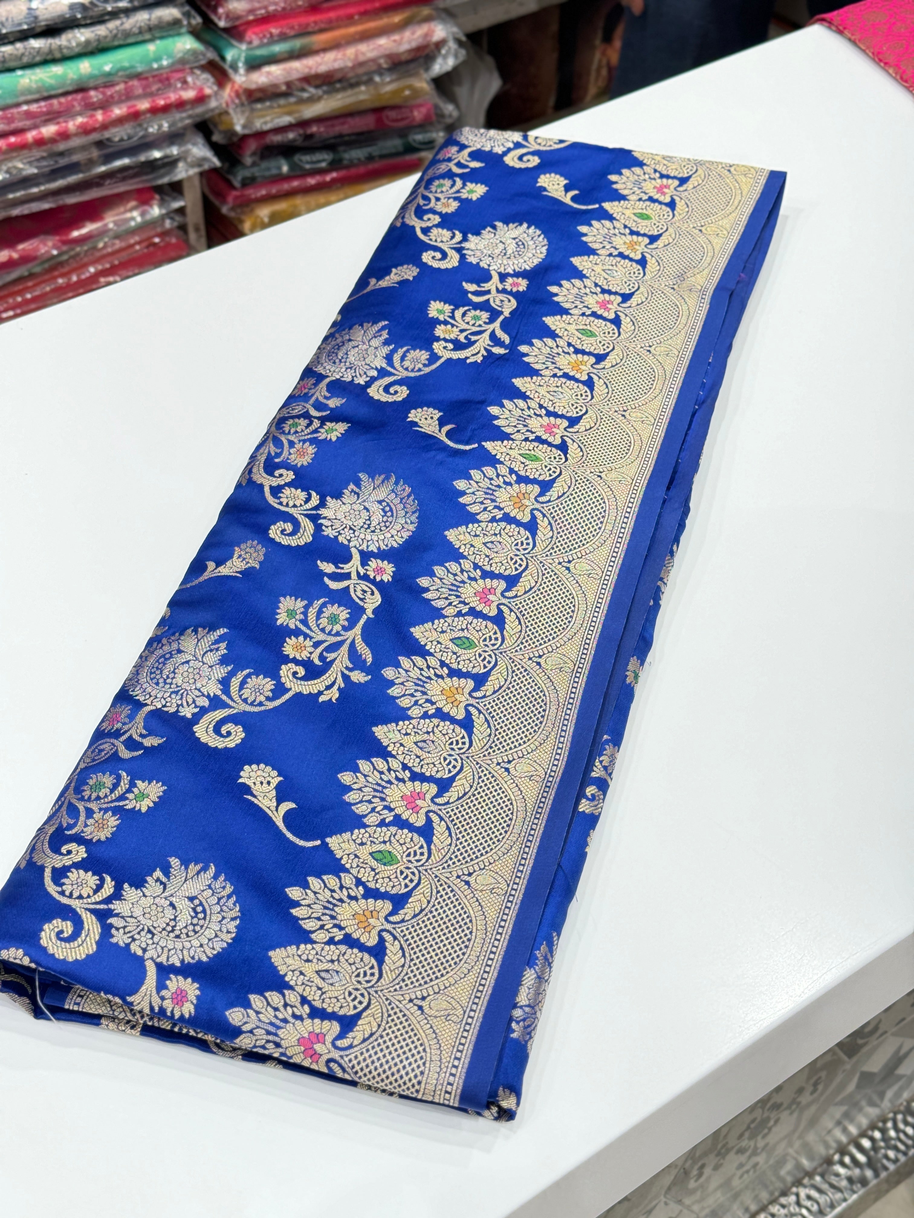 Blue Banarasi Meenakari Jaal Saree