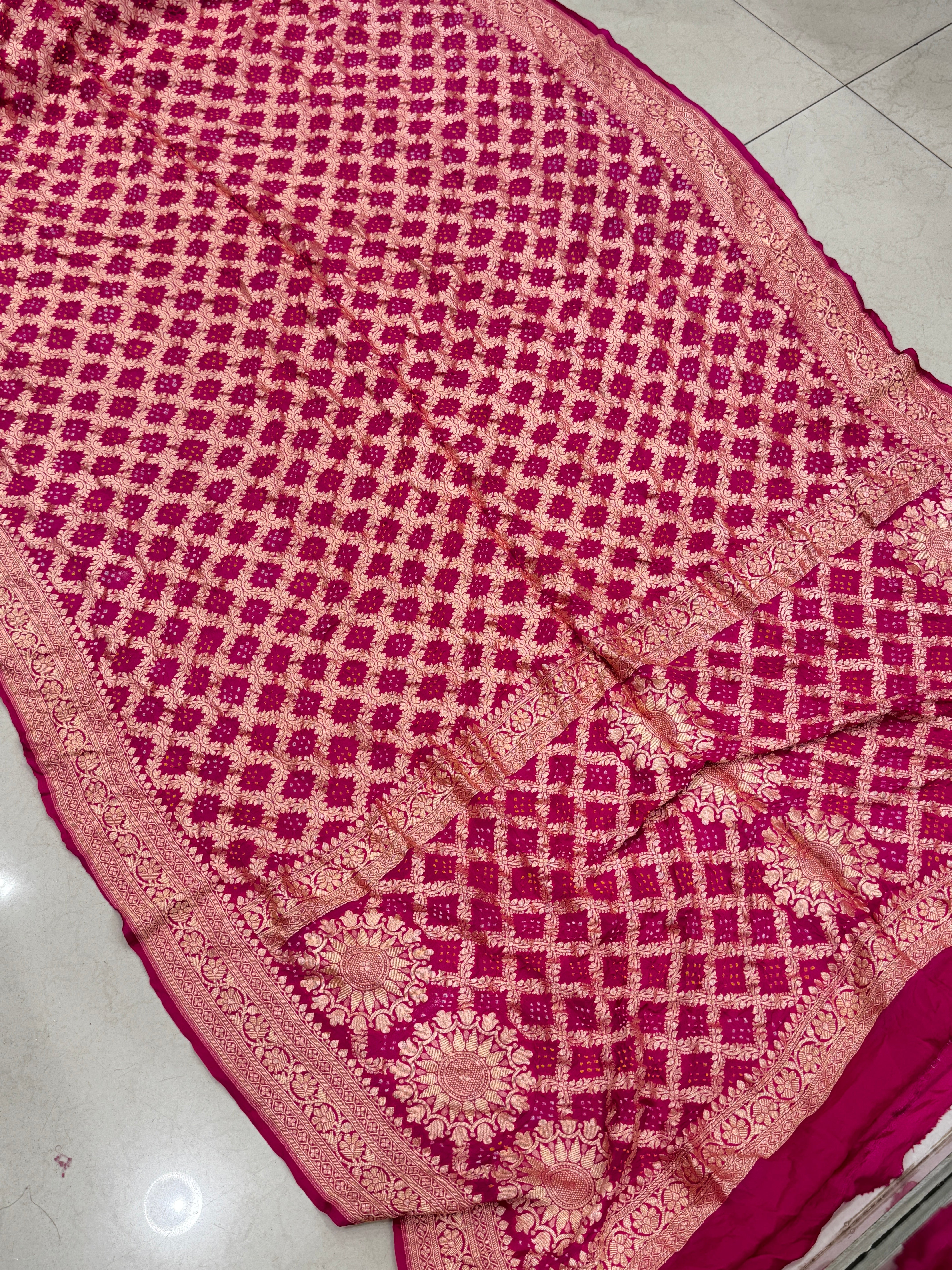 Rani Bandhej Bandhini Saree