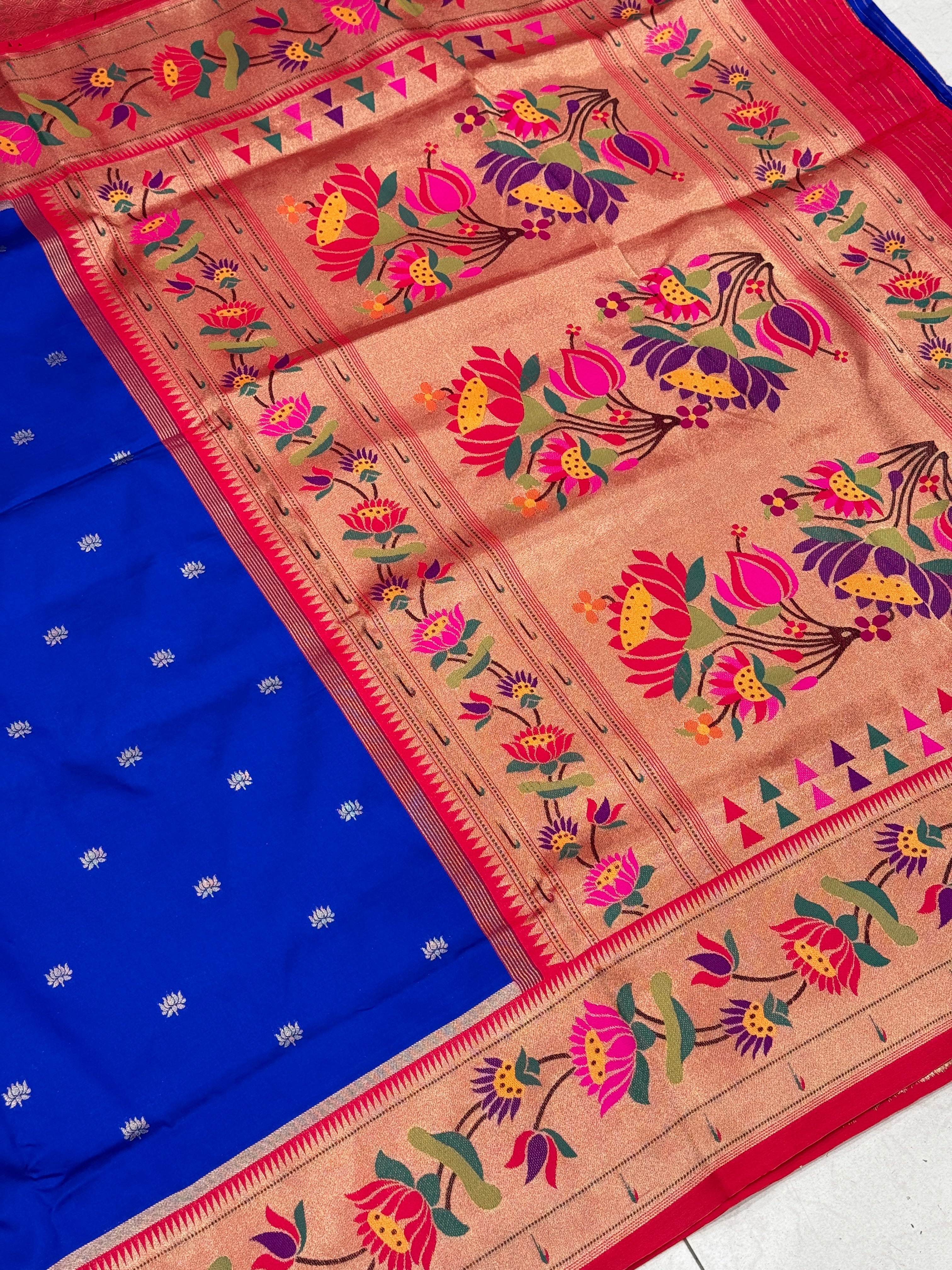 Royal Blue Paithani Silk Saree