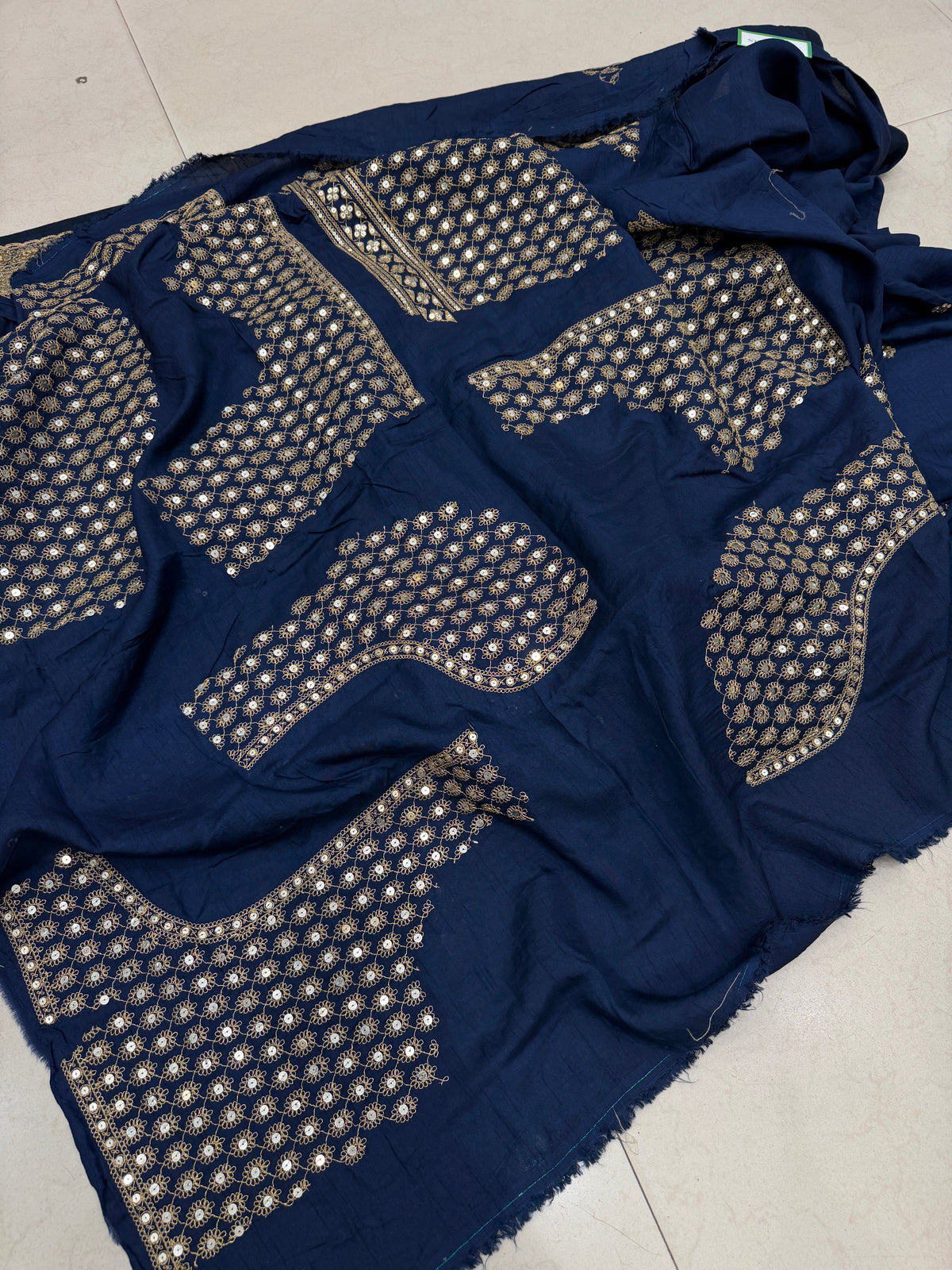 Blue Sabyasachi Inspired Marodi Embroidery Pure Silk Saree