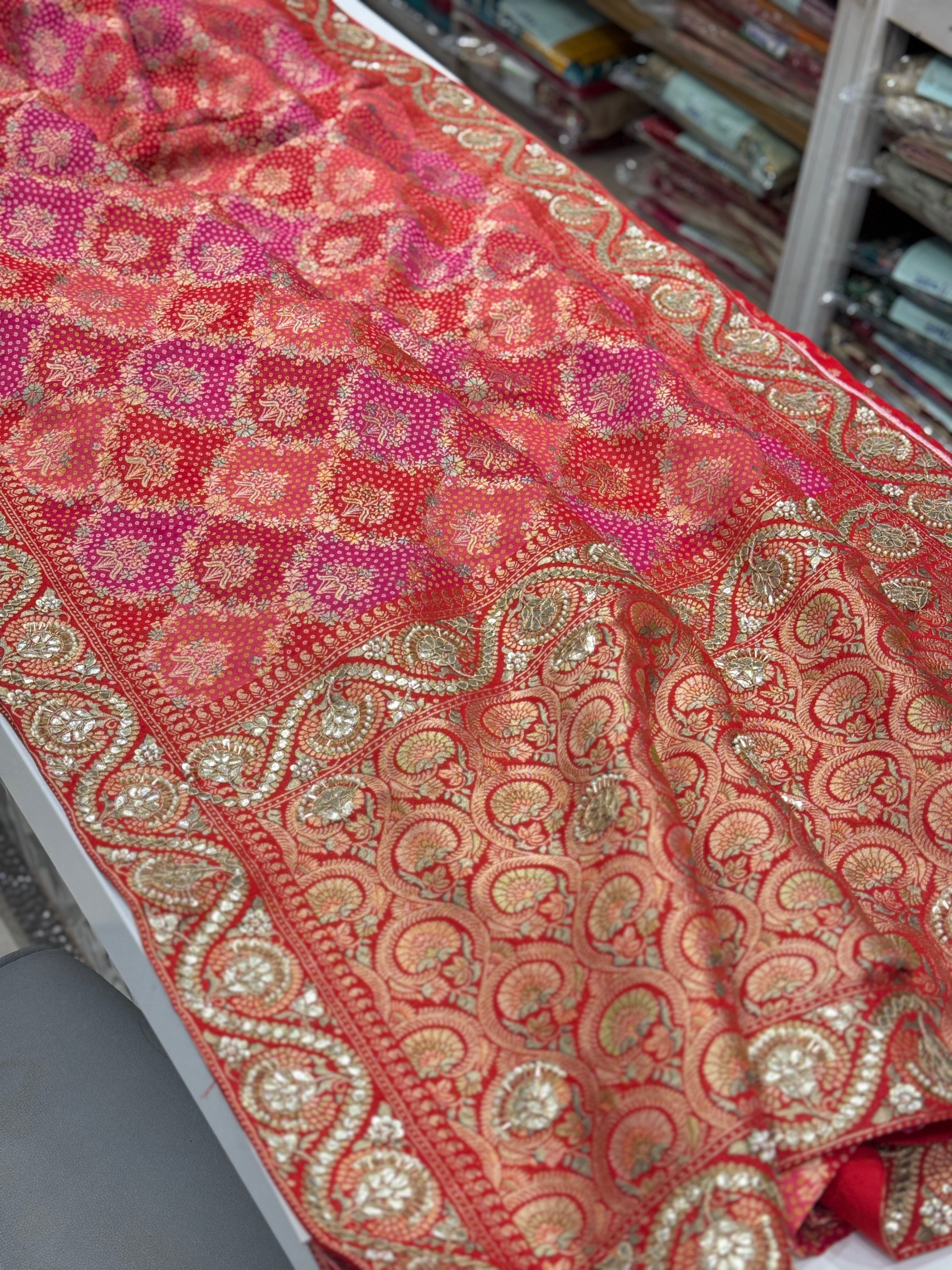 Shaded Georgette Gotapatti Saree