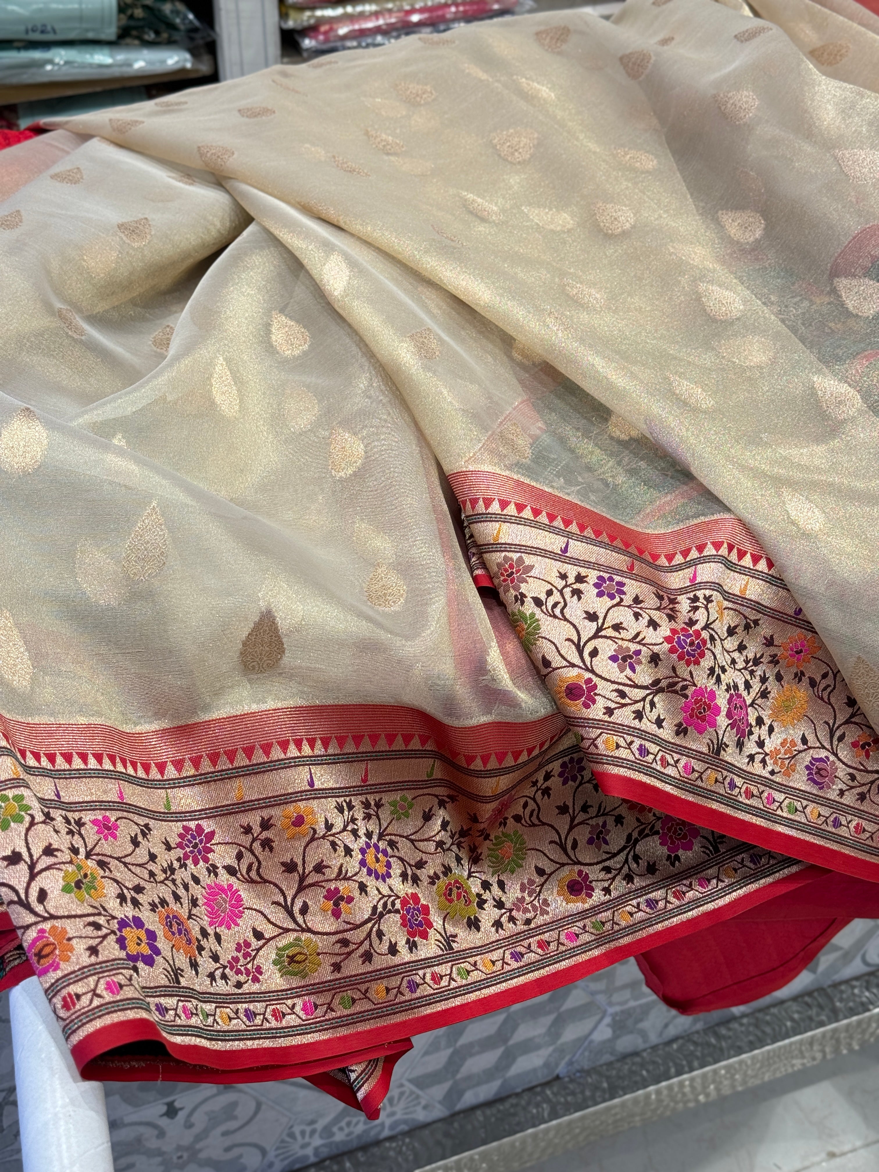 Banarasi Tissue with Silk Border