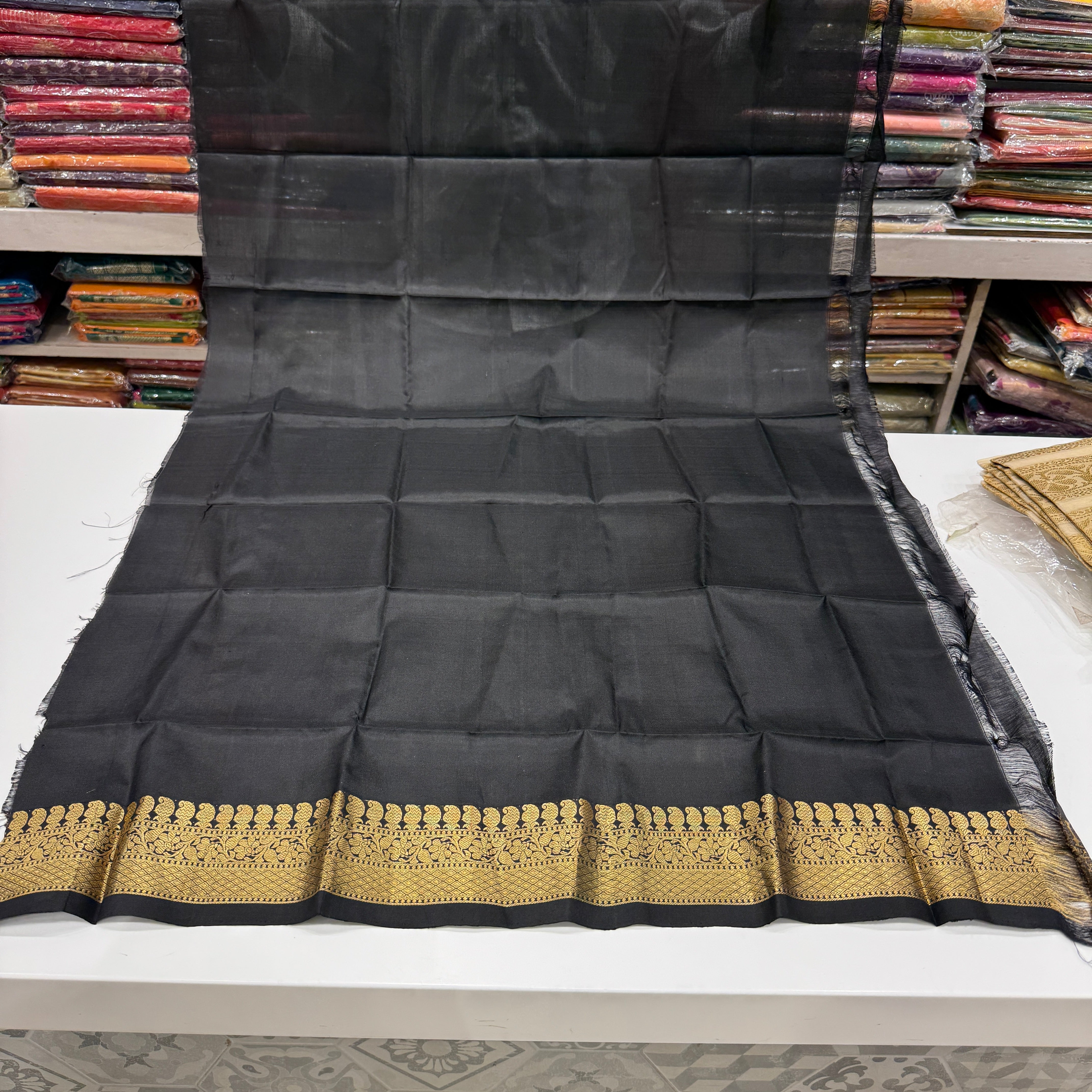 Pure Silk Black Blouse Piece