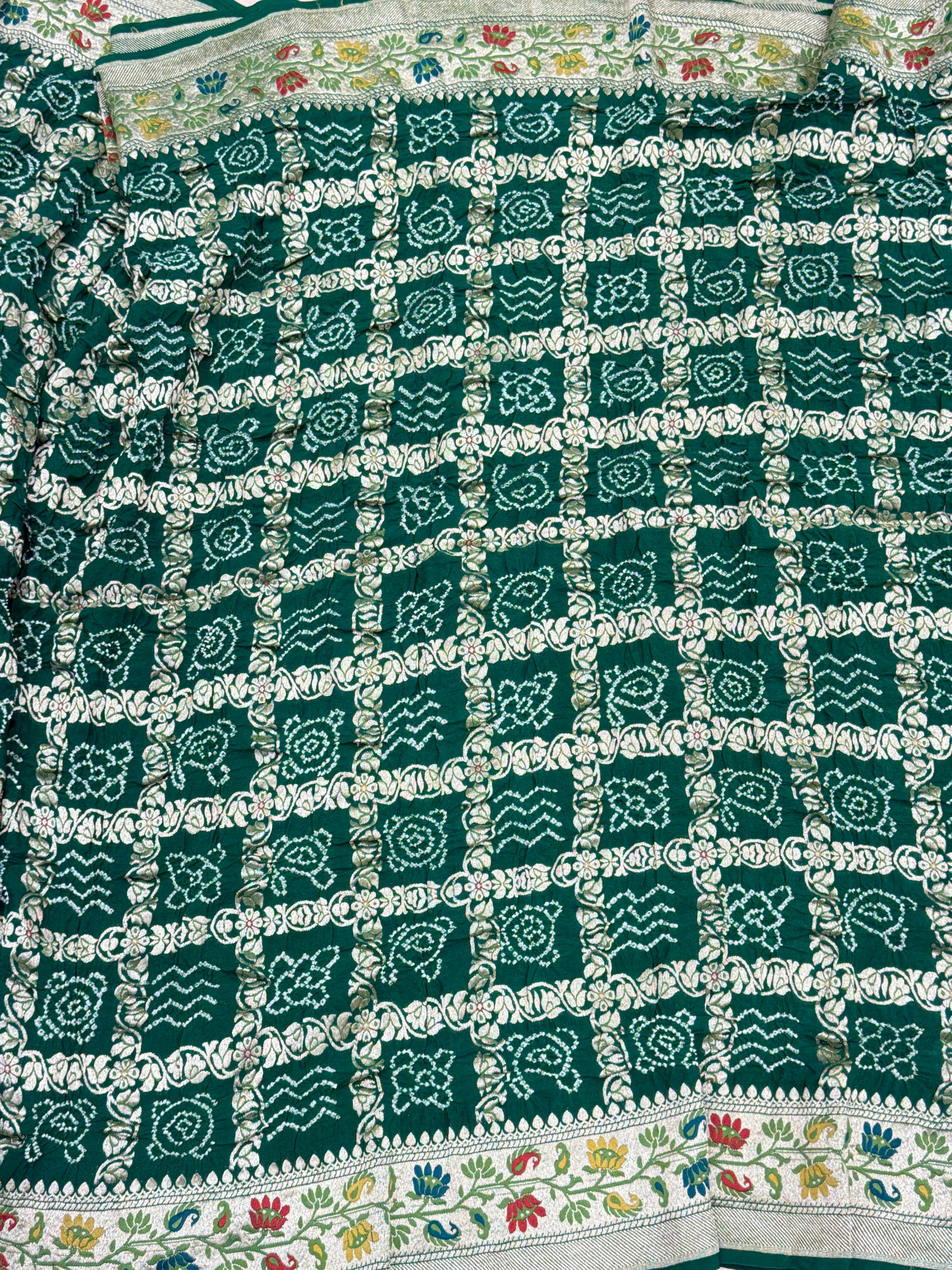 Bottle Meenakari Gharchola Bandhej Saree