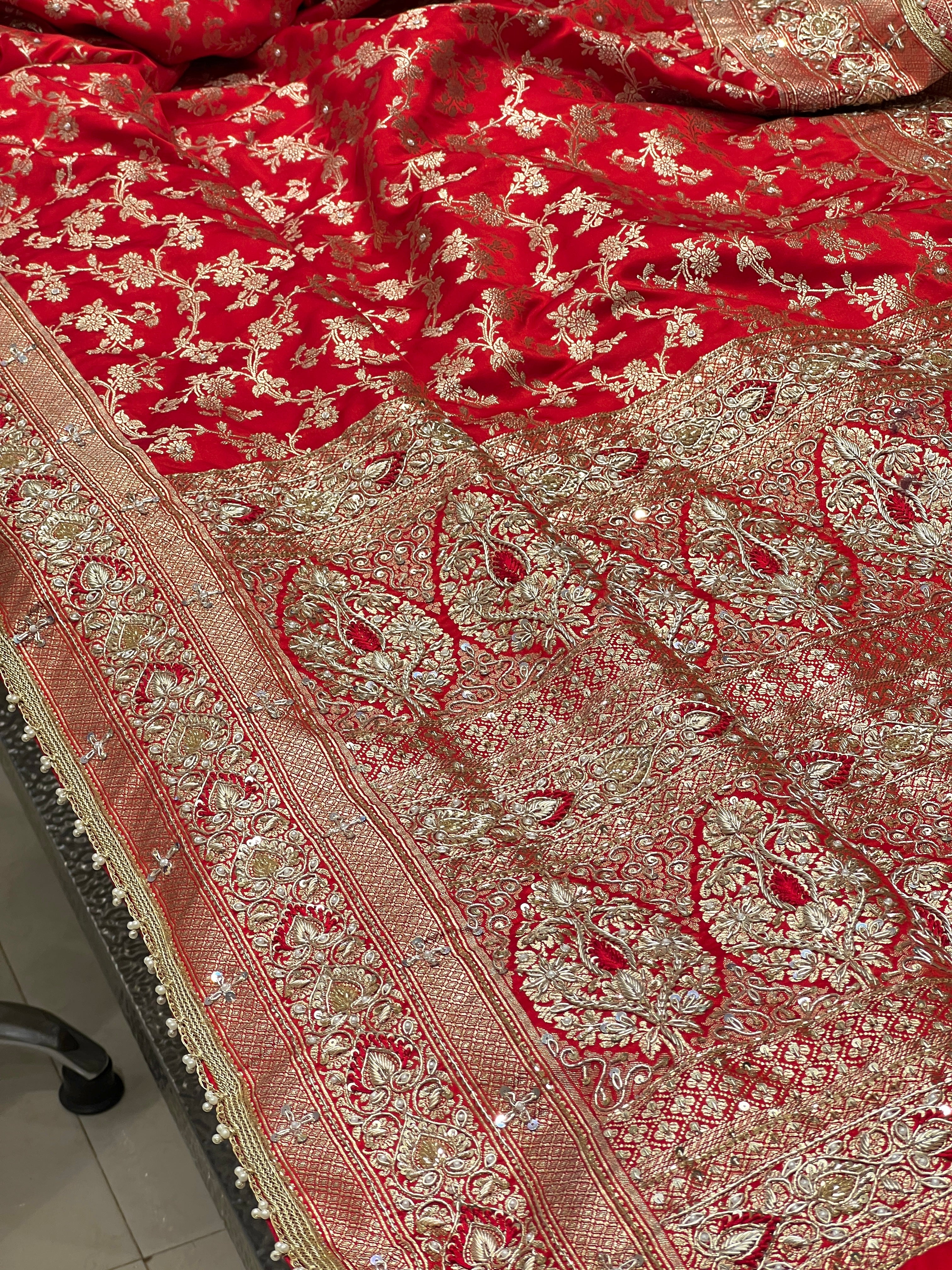 Red Banarasi Silk Resham Embroidery 2.0 Saree