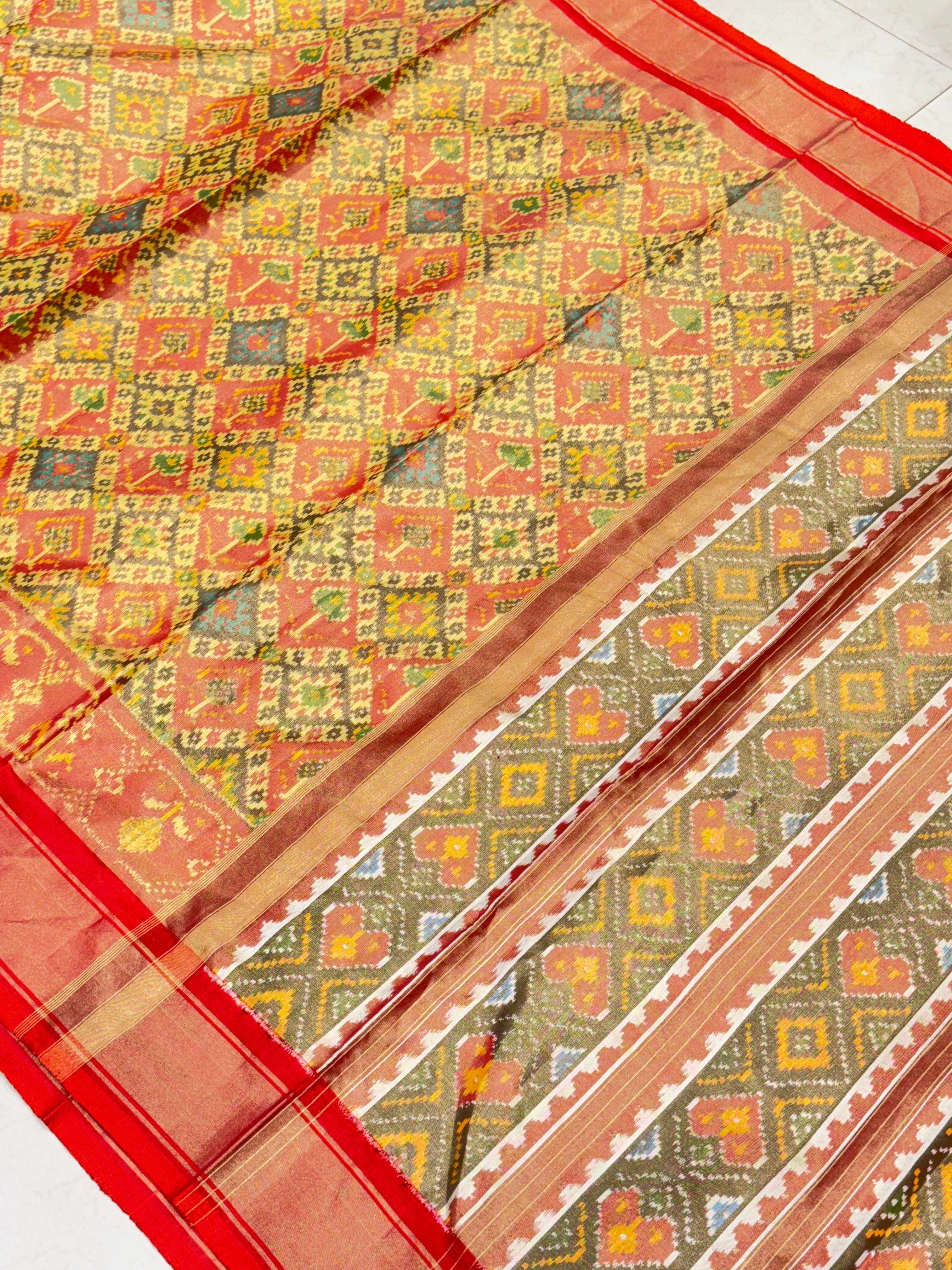 Traditional Handloom Tissue Silk Patola Saree