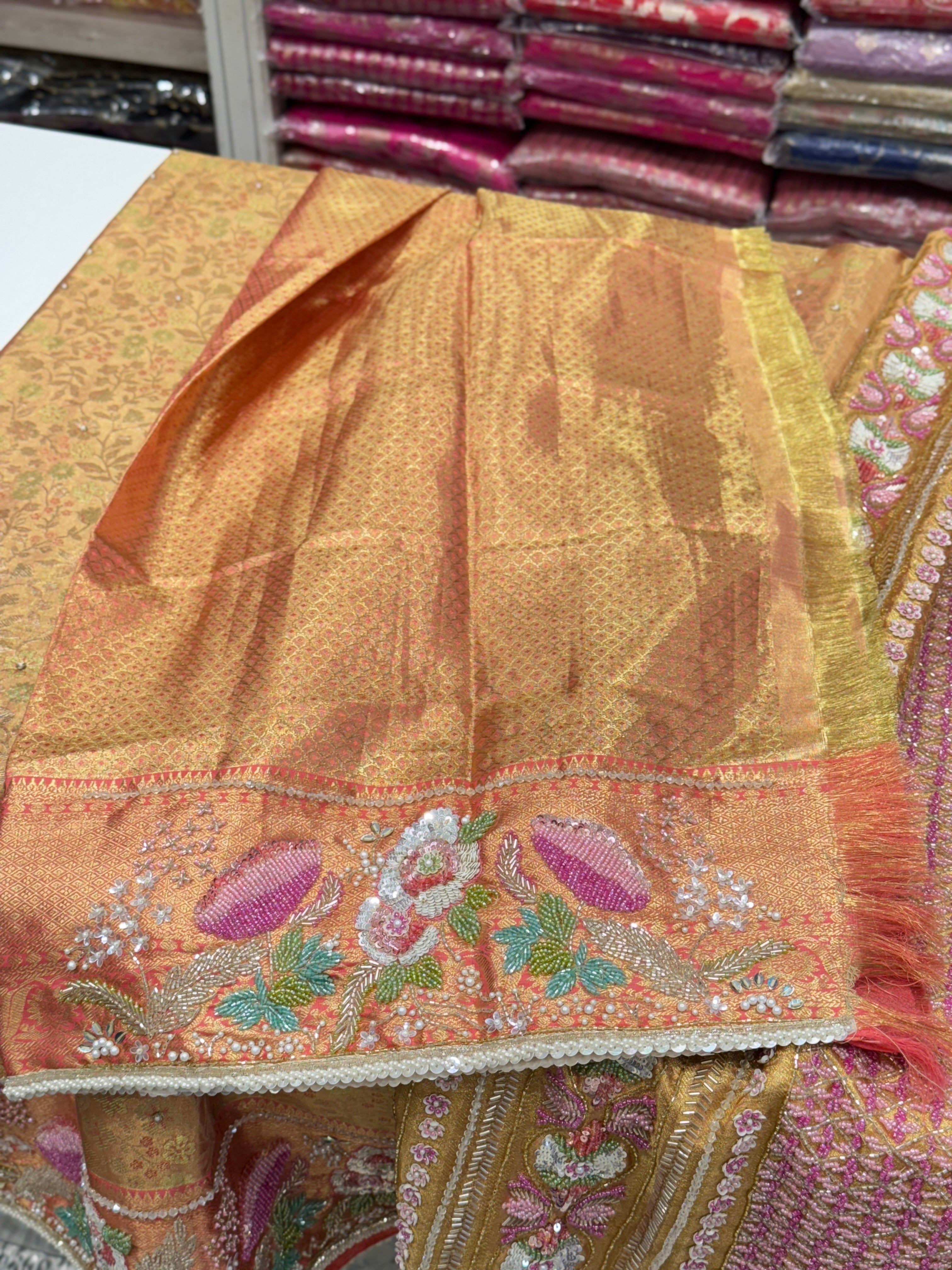 Kanjivaram Hand Embroidery Saree