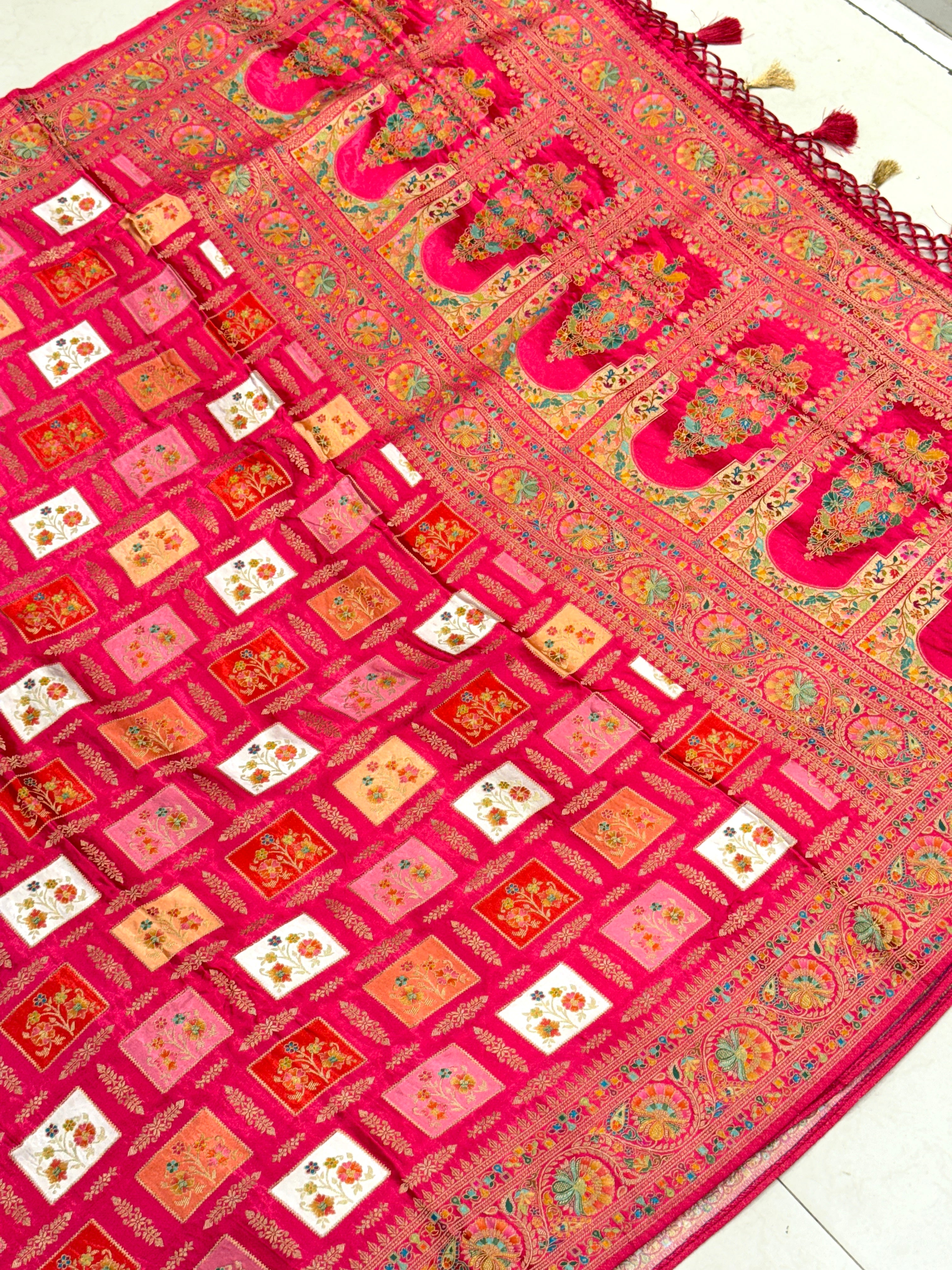 Rani Banarasi Modal Satin Rangkat Saree